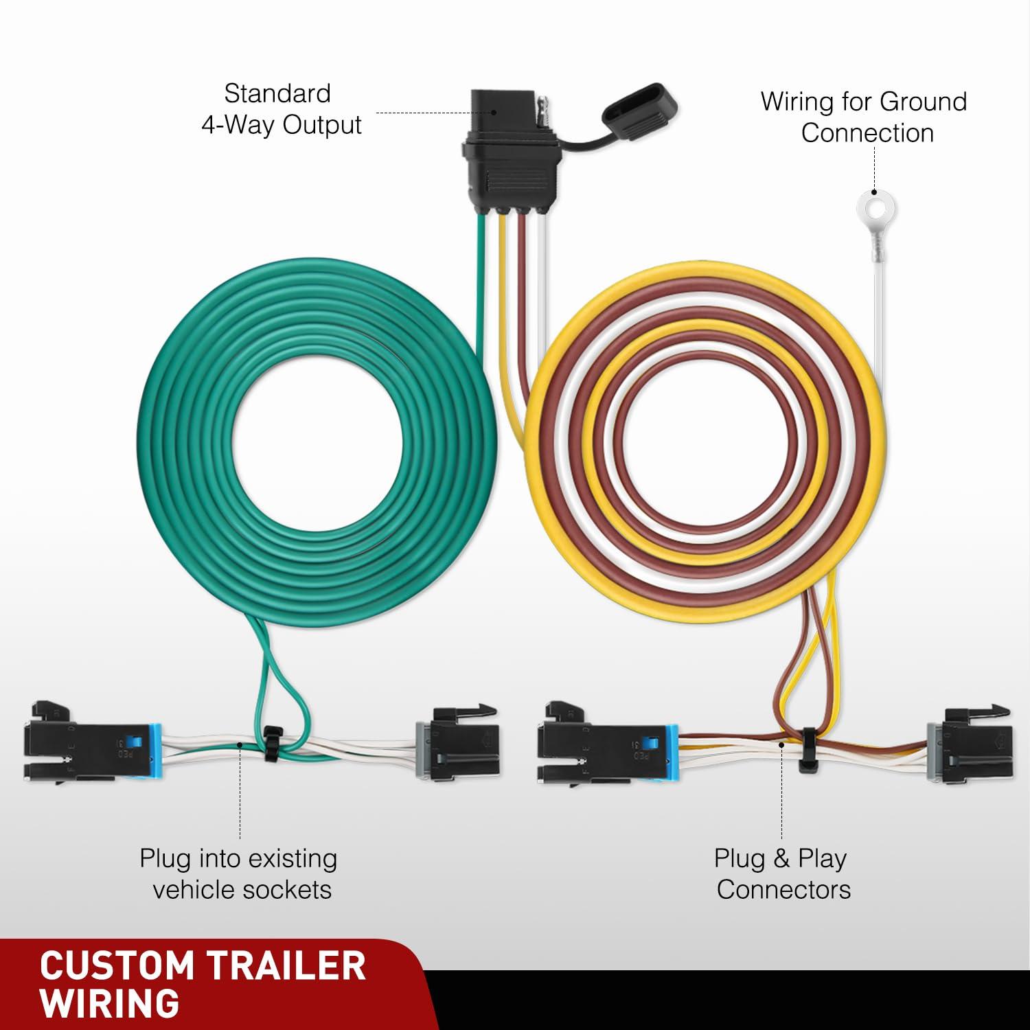 image:imageNilight 4 Pin Trailer Wiring Harness 55359 Vehicle Side Custom for 1998 1999 2000 2001 2002 2003 2004 Chevrolet S10 GMC Sonoma Isuzu Hombre Light Simple Fit Tow HitchChevy ExpressGMC Savana 20032024