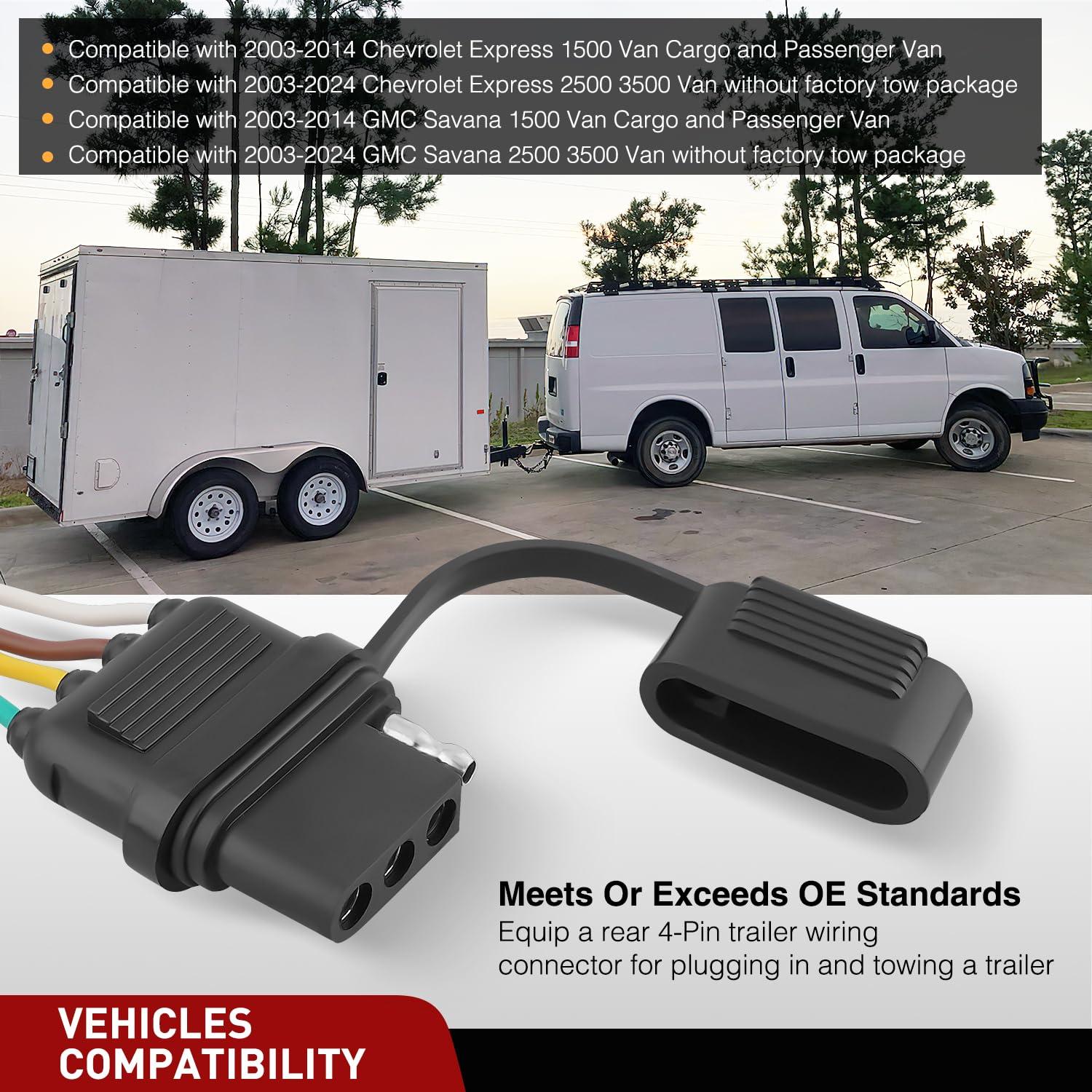 image:imageNilight 4 Pin Trailer Wiring Harness 55359 Vehicle Side Custom for 1998 1999 2000 2001 2002 2003 2004 Chevrolet S10 GMC Sonoma Isuzu Hombre Light Simple Fit Tow HitchChevy ExpressGMC Savana 20032024