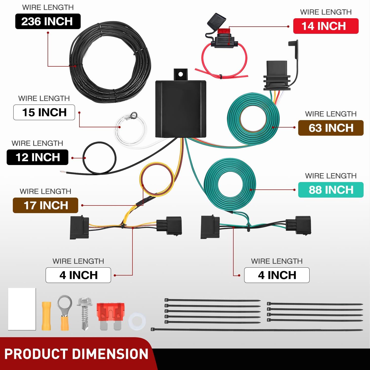 image:imageNilight 4 Pin Trailer Wiring Harness 55359 Vehicle Side Custom for 1998 1999 2000 2001 2002 2003 2004 Chevrolet S10 GMC Sonoma Isuzu Hombre Light Simple Fit Tow HitchChevy EquinoxGMC Terrain 20102017