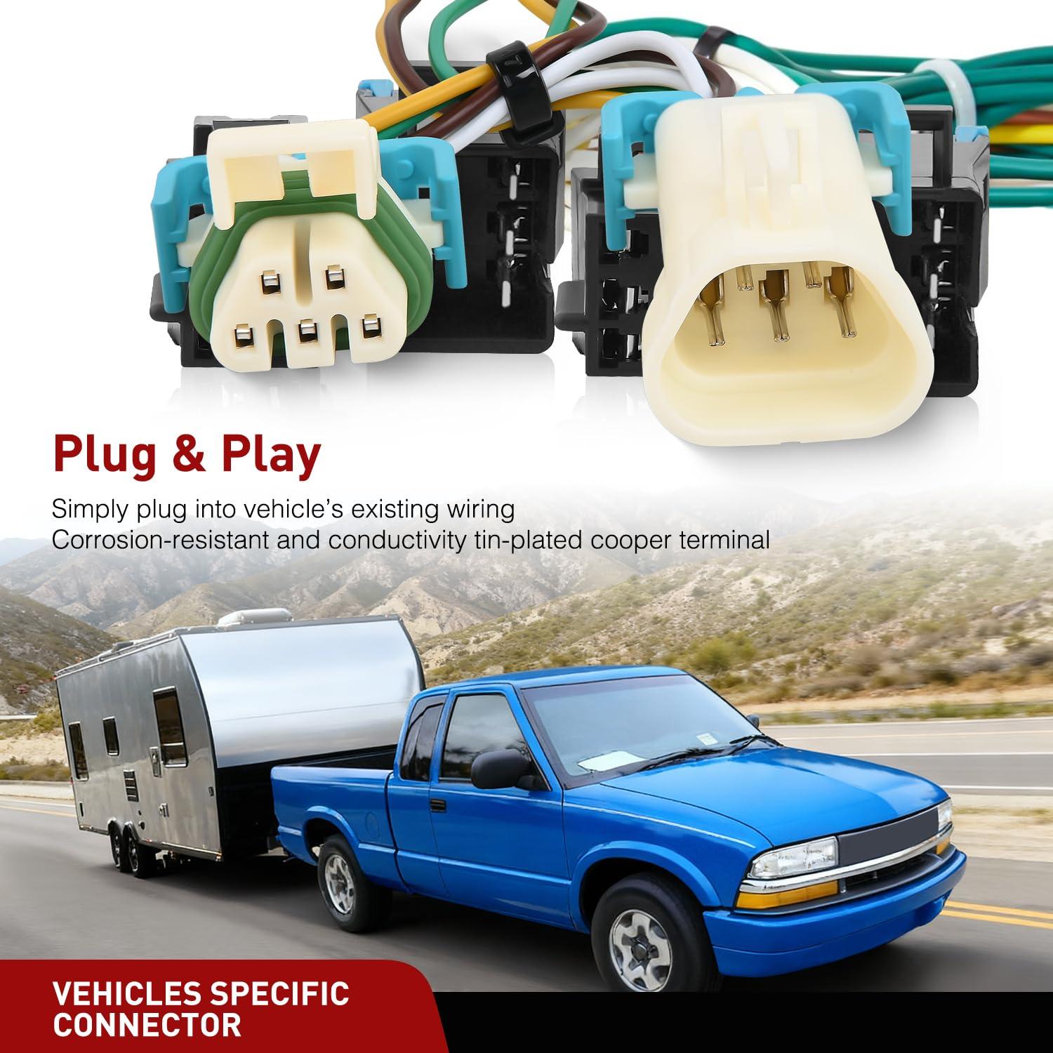 image:imageNilight 4 Pin Trailer Wiring Harness 55359 Vehicle Side Custom for 1998 1999 2000 2001 2002 2003 2004 Chevrolet S10 GMC Sonoma Isuzu Hombre Light Simple Fit Tow HitchChevyGMCIsuzu 19982004