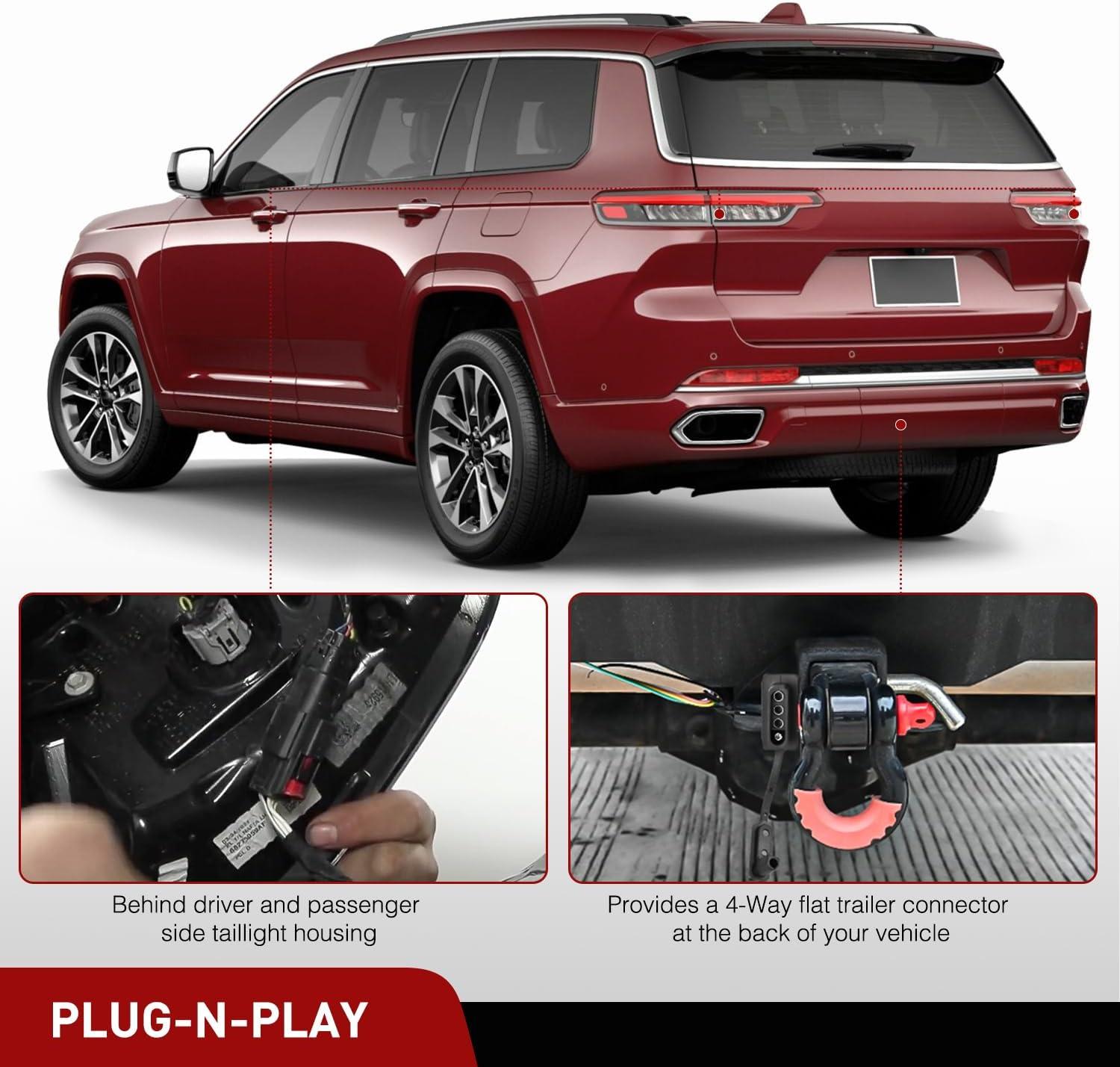 image:imageNilight 4 Pin Trailer Wiring Harness Kit 56009 Vehicle Standard 4 Way Connector Custom for 2007 2008 2009 2010 2011 2012 2013 Jeep Grand Cherokee Simple Fit Tow Hitch Harness20192023 Jeep Cherokee