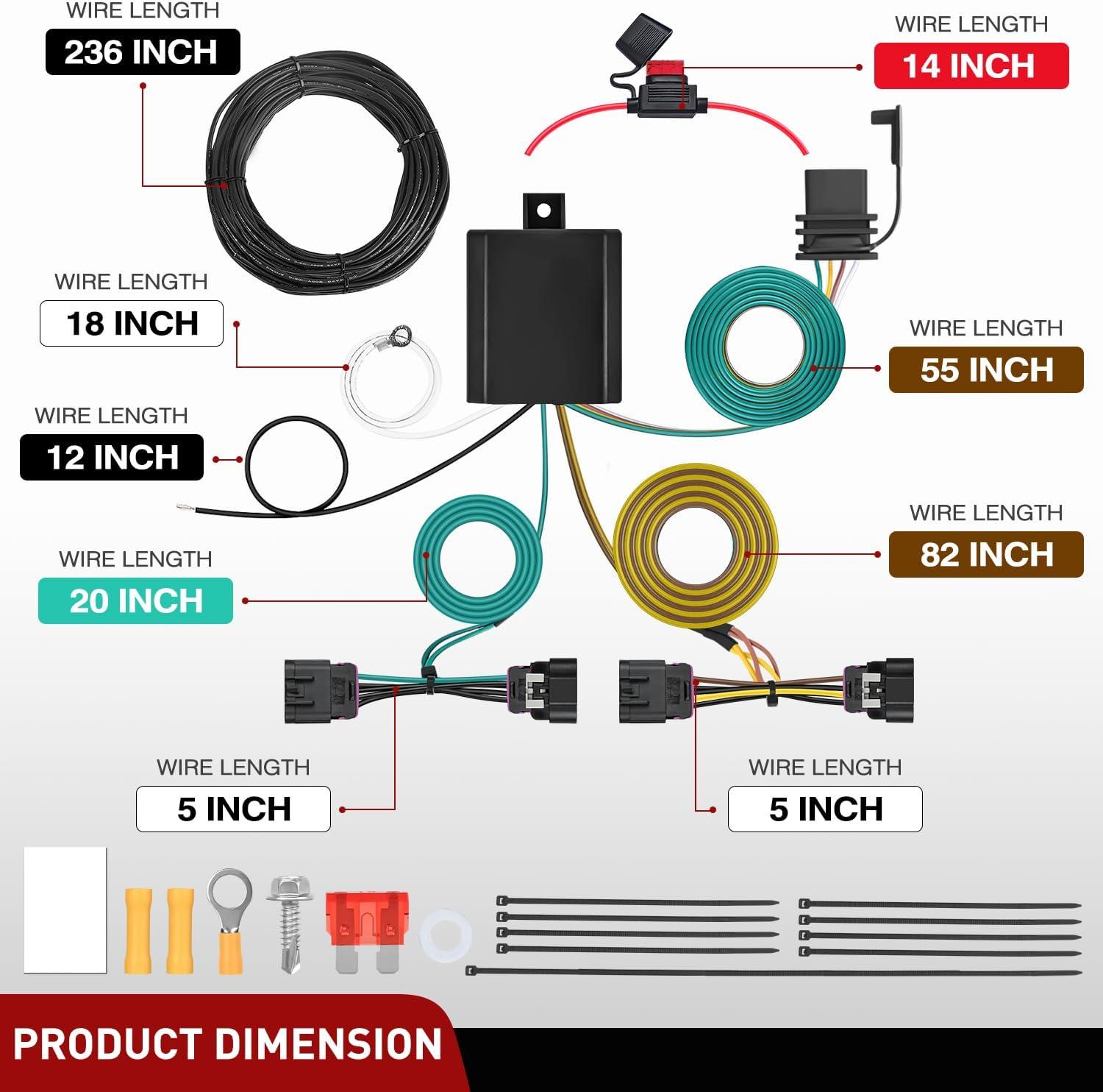 image:imageNilight 4 Pin Trailer Wiring Harness Kit 56009 Vehicle Standard 4 Way Connector Custom for 2007 2008 2009 2010 2011 2012 2013 Jeep Grand Cherokee Simple Fit Tow Hitch HarnessDodge Durango 20142025