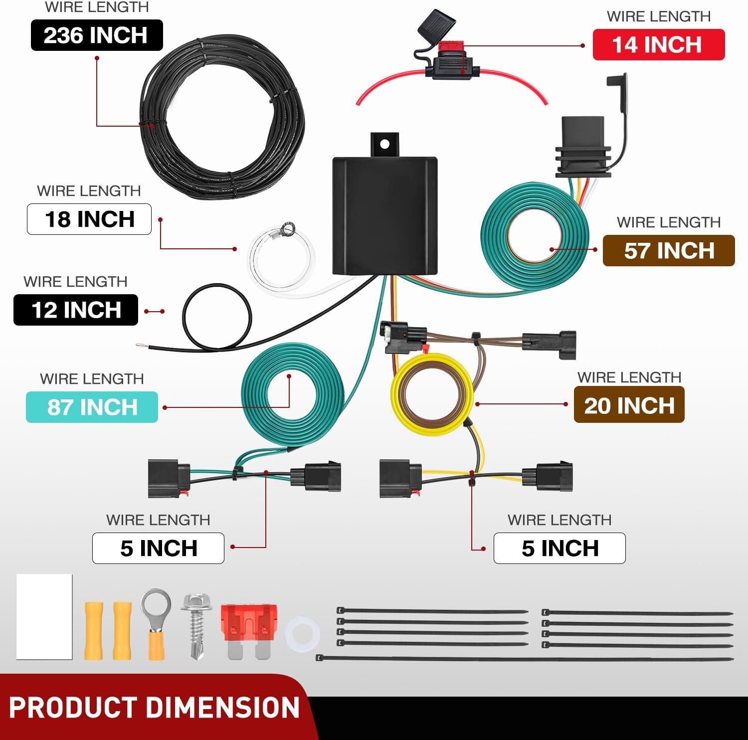 image:imageNilight 4 Pin Trailer Wiring Harness Kit 56009 Vehicle Standard 4 Way Connector Custom for 2007 2008 2009 2010 2011 2012 2013 Jeep Grand Cherokee Simple Fit Tow Hitch Harness20142021 Jeep Grand Cherokee
