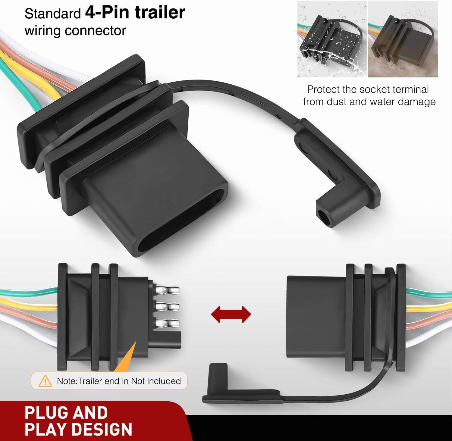image:imageNilight 4 Pin Trailer Wiring Harness Kit 56009 Vehicle Standard 4 Way Connector Custom for 2007 2008 2009 2010 2011 2012 2013 Jeep Grand Cherokee Simple Fit Tow Hitch Harness20192023 Jeep Cherokee