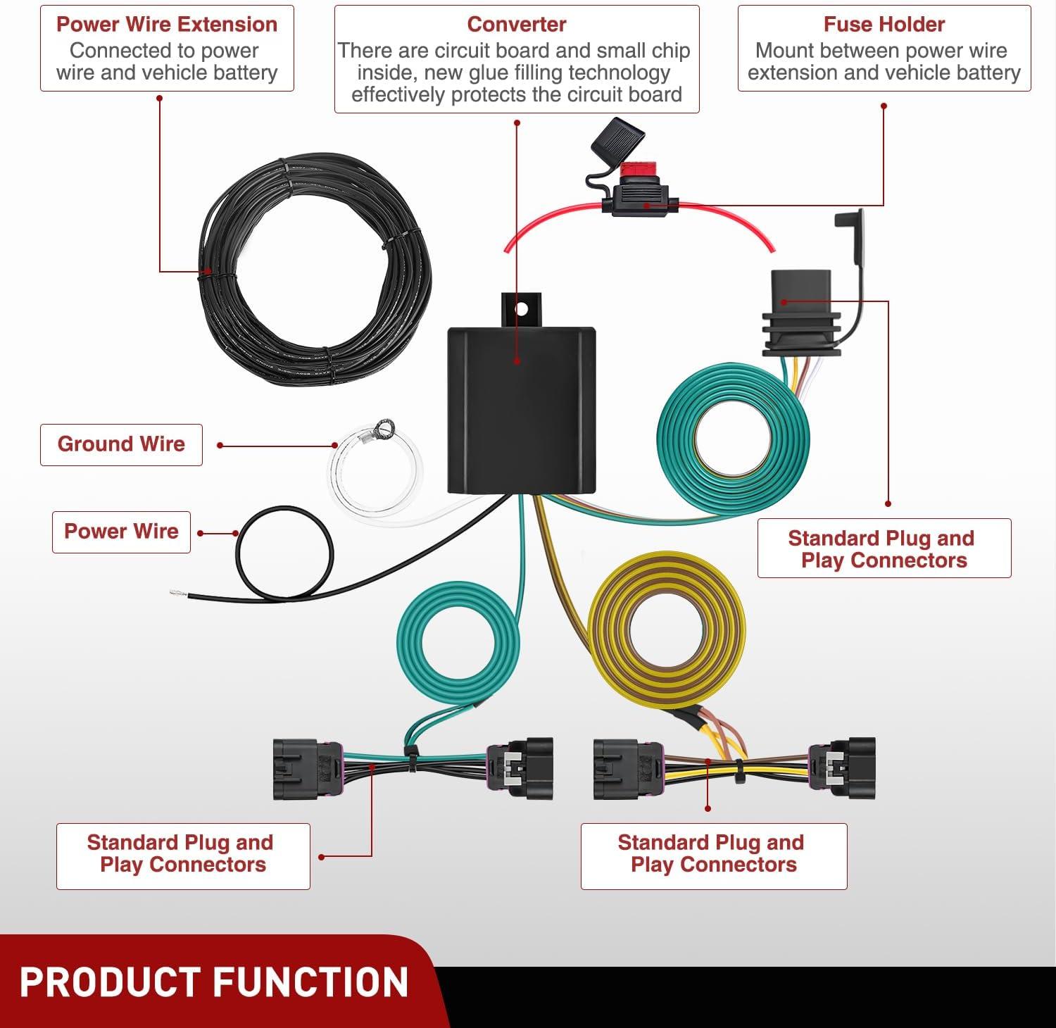 image:imageNilight 4 Pin Trailer Wiring Harness Kit 56009 Vehicle Standard 4 Way Connector Custom for 2007 2008 2009 2010 2011 2012 2013 Jeep Grand Cherokee Simple Fit Tow Hitch HarnessDodge Durango 20142025