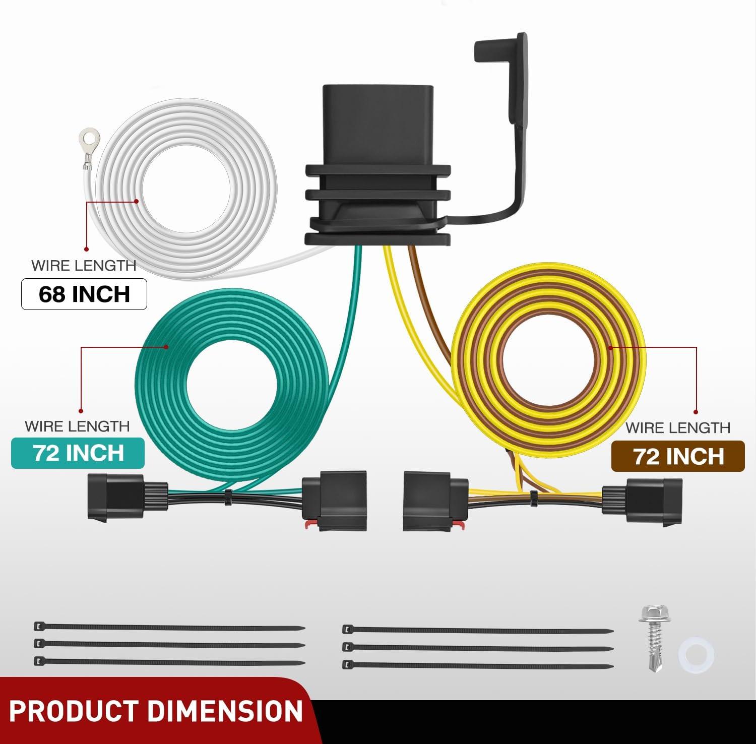 image:imageNilight 4 Pin Trailer Wiring Harness Kit 56009 Vehicle Standard 4 Way Connector Custom for 2007 2008 2009 2010 2011 2012 2013 Jeep Grand Cherokee Simple Fit Tow Hitch Harness20072013 Jeep Grand Cherokee