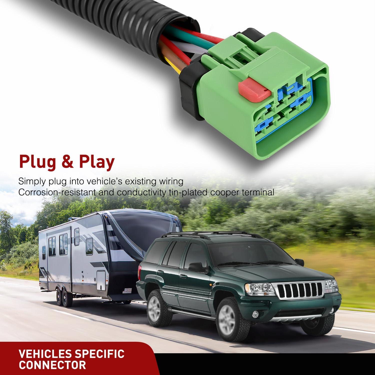 image:imageNilight 4 Pin Trailer Wiring Harness Kit 56009 Vehicle Standard 4 Way Connector Custom for 2007 2008 2009 2010 2011 2012 2013 Jeep Grand Cherokee Simple Fit Tow Hitch Harness19992004 Jeep Cherokee
