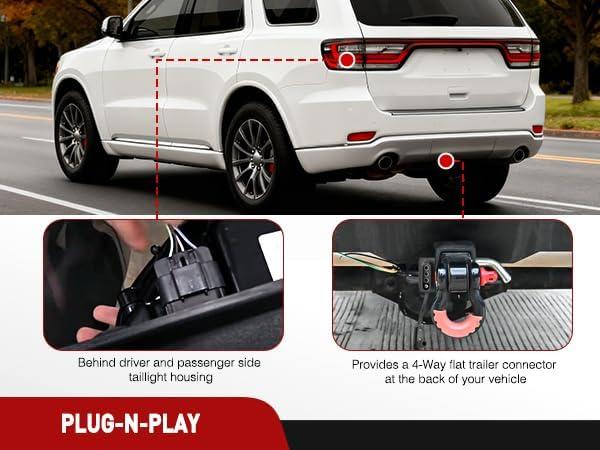 image:imageNilight 4 Pin Trailer Wiring Harness Kit 56009 Vehicle Standard 4 Way Connector Custom for 2007 2008 2009 2010 2011 2012 2013 Jeep Grand Cherokee Simple Fit Tow Hitch HarnessDodge Durango 20142025