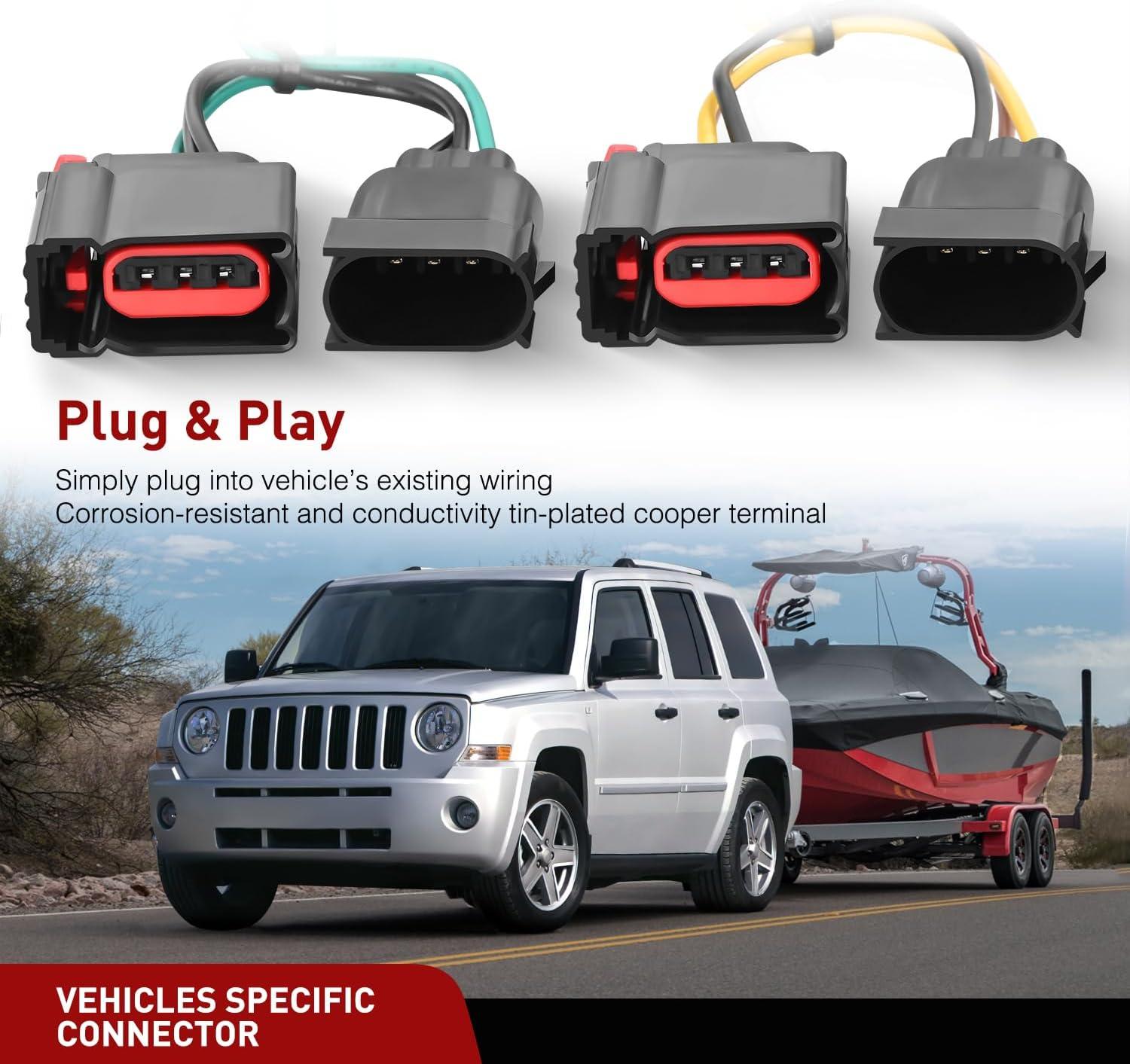 image:imageNilight 4 Pin Trailer Wiring Harness Kit 56009 Vehicle Standard 4 Way Connector Custom for 2007 2008 2009 2010 2011 2012 2013 Jeep Grand Cherokee Simple Fit Tow Hitch HarnessJeep Patriot 20082017Dodge 20112013