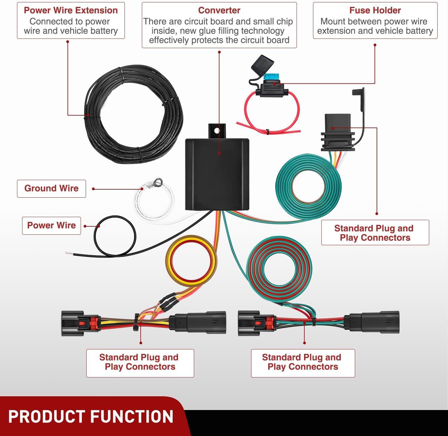 image:imageNilight 4 Pin Trailer Wiring Harness Kit 56009 Vehicle Standard 4 Way Connector Custom for 2007 2008 2009 2010 2011 2012 2013 Jeep Grand Cherokee Simple Fit Tow Hitch Harness20192023 Jeep Cherokee