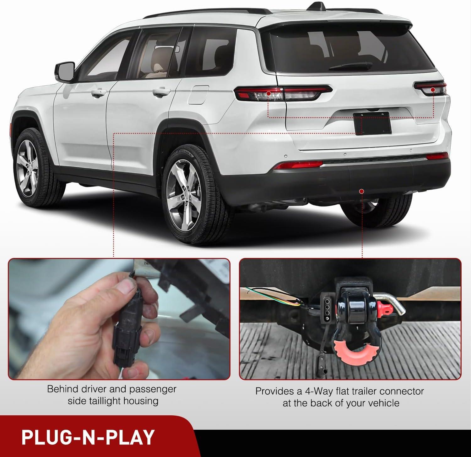 image:imageNilight 4 Pin Trailer Wiring Harness Kit 56009 Vehicle Standard 4 Way Connector Custom for 2007 2008 2009 2010 2011 2012 2013 Jeep Grand Cherokee Simple Fit Tow Hitch Harness20222024 Jeep Grand Cherokee