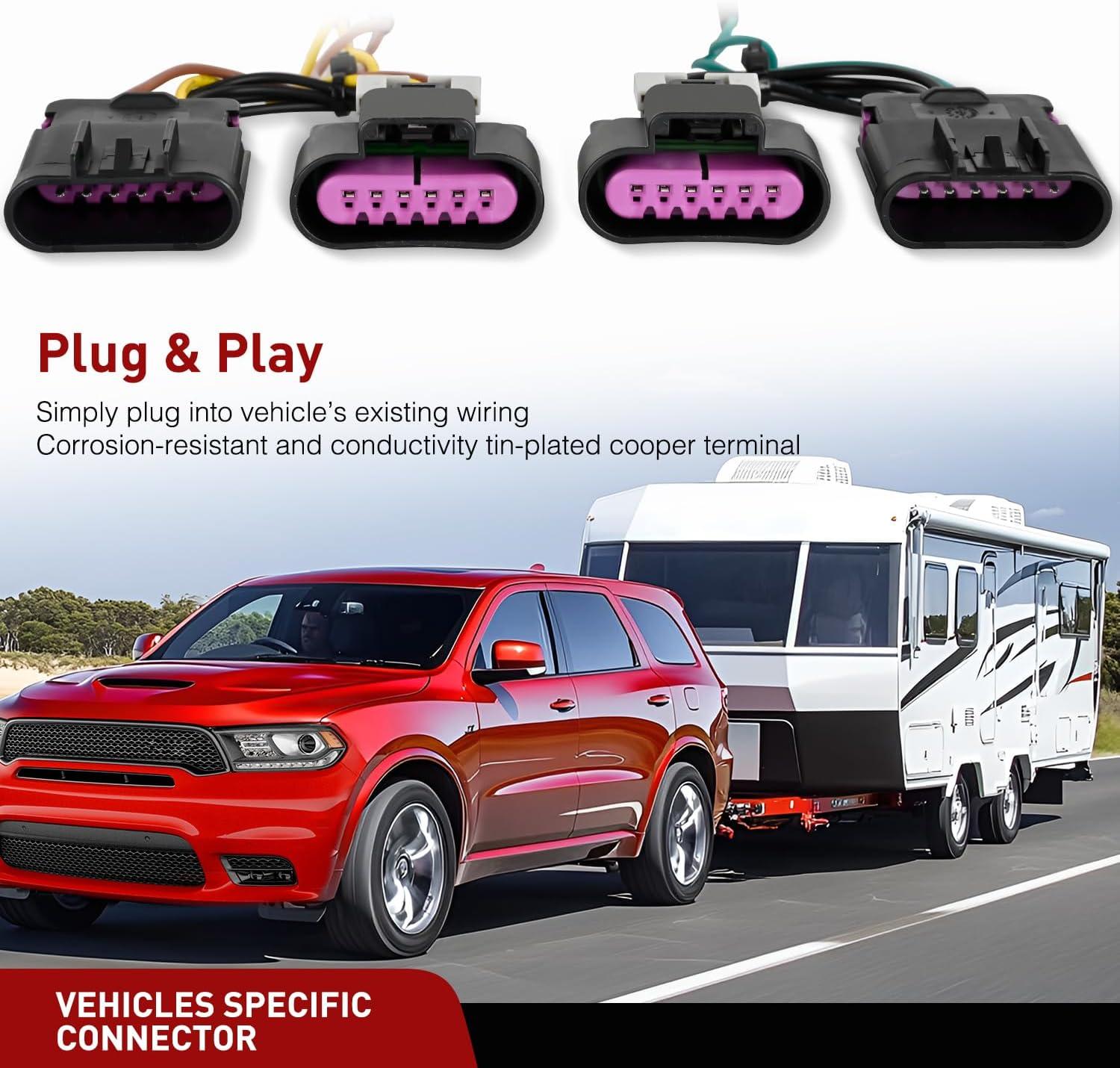 image:imageNilight 4 Pin Trailer Wiring Harness Kit 56009 Vehicle Standard 4 Way Connector Custom for 2007 2008 2009 2010 2011 2012 2013 Jeep Grand Cherokee Simple Fit Tow Hitch HarnessDodge Durango 20142025