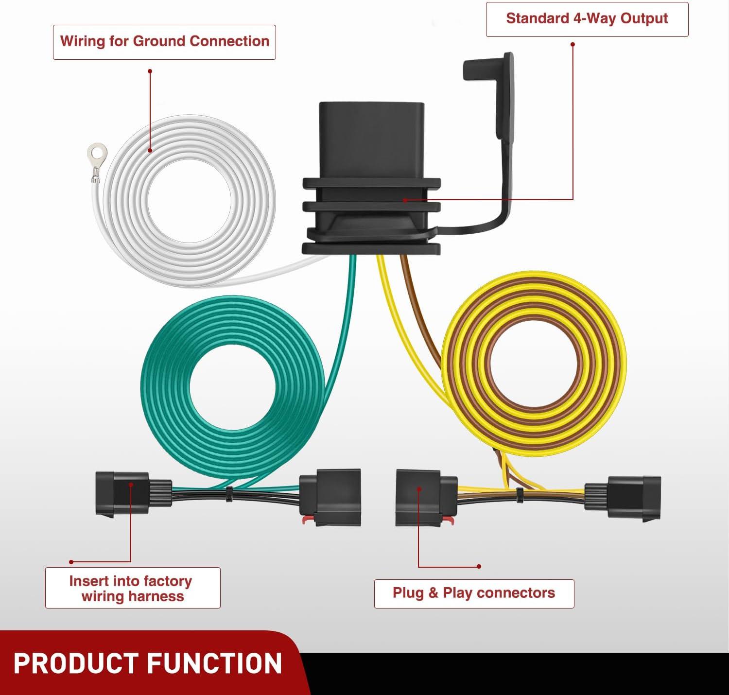 image:imageNilight 4 Pin Trailer Wiring Harness Kit 56009 Vehicle Standard 4 Way Connector Custom for 2007 2008 2009 2010 2011 2012 2013 Jeep Grand Cherokee Simple Fit Tow Hitch Harness20072013 Jeep Grand Cherokee