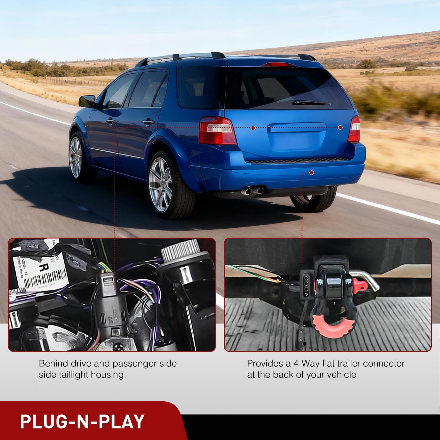 image:imageNilight 4 Pin Trailer Wiring Harness Kit 56120 Vehicle Connect Plug OEM Compatible Custom for 2011 2012 2013 2014 Ford Edge Limited SE SEL Sport Simple Fit Tow Hitch Accessories