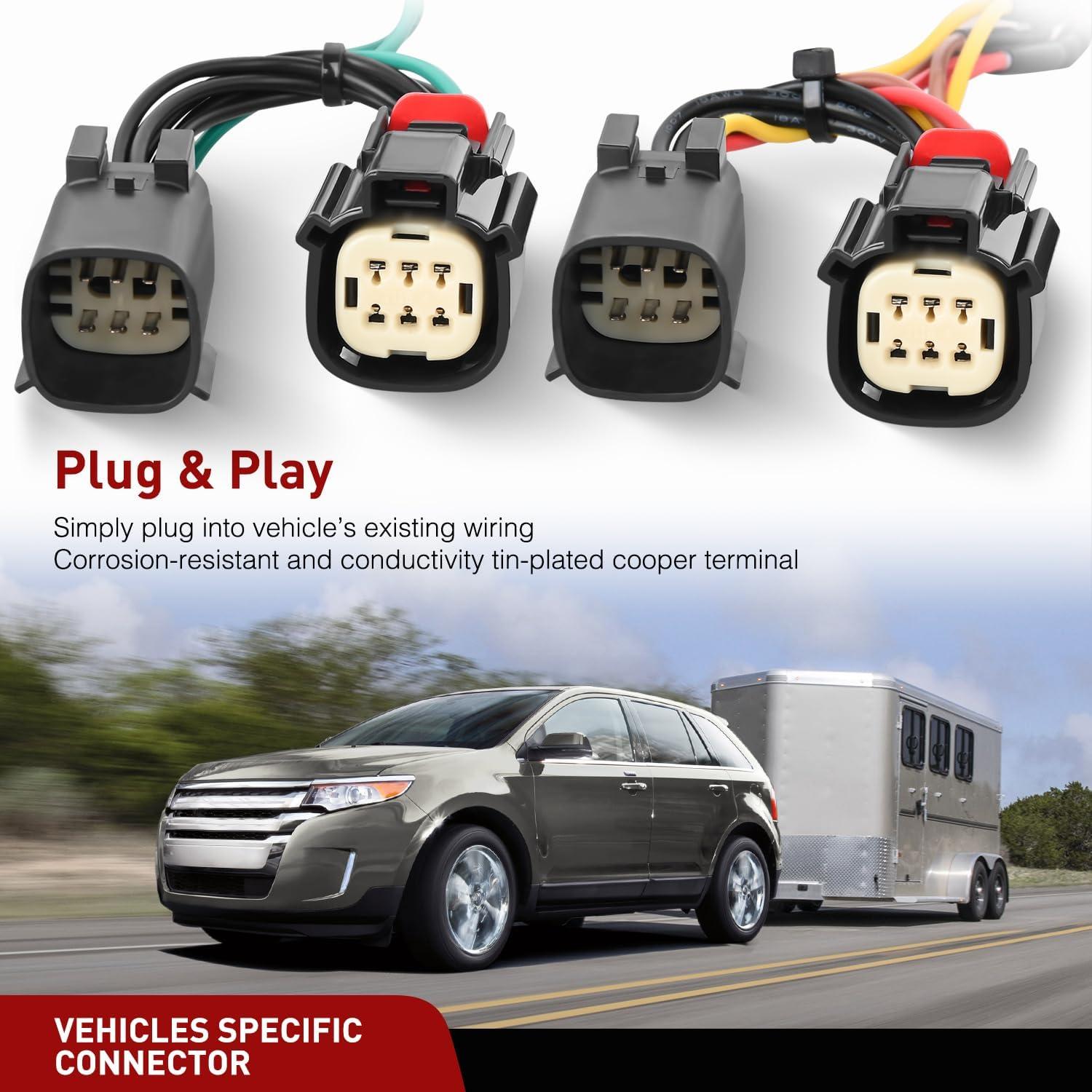 image:imageNilight 4 Pin Trailer Wiring Harness Kit 56120 Vehicle Connect Plug OEM Compatible Custom for 2011 2012 2013 2014 Ford Edge Limited SE SEL Sport Simple Fit Tow Hitch Accessories