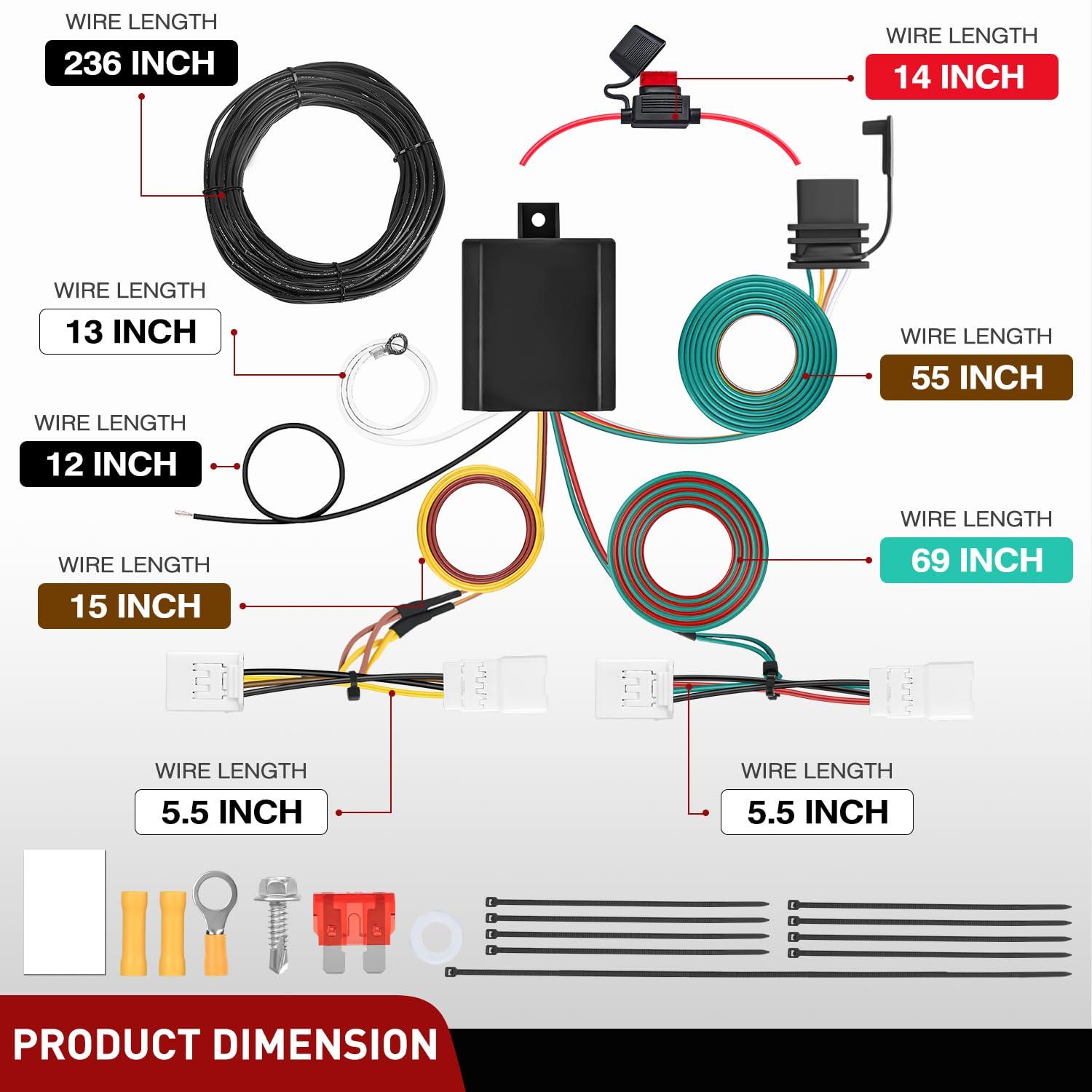 image:imageNilight 4 Pin Trailer Wiring Harness Kit 56217 Compatible with Lexus RX350 RX350L 2008 2009 2010 2011 2012 2013 2014 2015 2016 2017 2018 2019 2020 2021 Toyota Highlander Simple Fit Tow HitchToyota RAV4 20062012