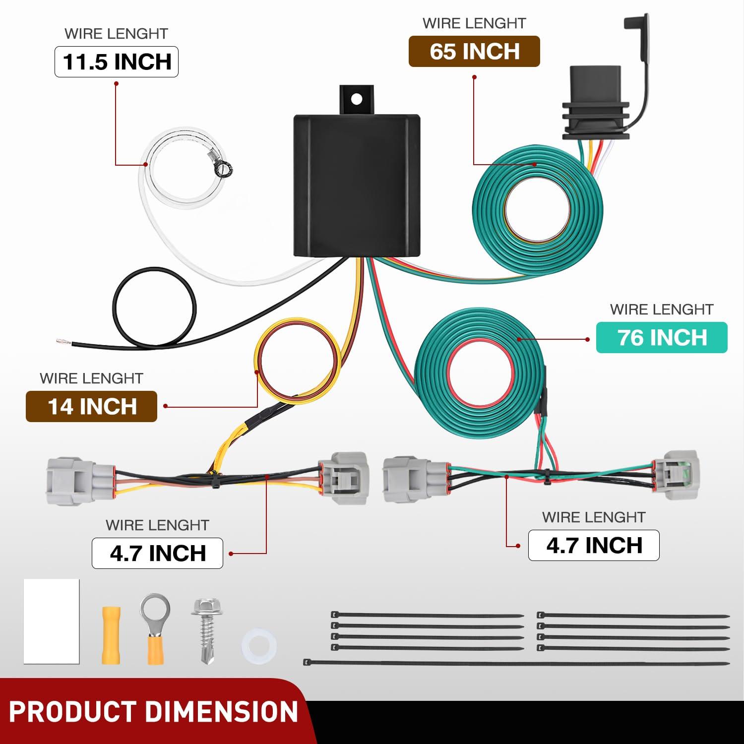 image:imageNilight 4 Pin Trailer Wiring Harness Kit 56217 Compatible with Lexus RX350 RX350L 2008 2009 2010 2011 2012 2013 2014 2015 2016 2017 2018 2019 2020 2021 Toyota Highlander Simple Fit Tow HitchToyota Tacoma 2005201519931998 T100