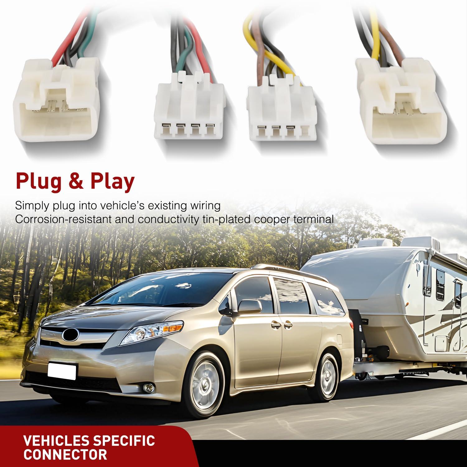 image:imageNilight 4 Pin Trailer Wiring Harness Kit 56217 Compatible with Lexus RX350 RX350L 2008 2009 2010 2011 2012 2013 2014 2015 2016 2017 2018 2019 2020 2021 Toyota Highlander Simple Fit Tow HitchToyota Sienna 20042010