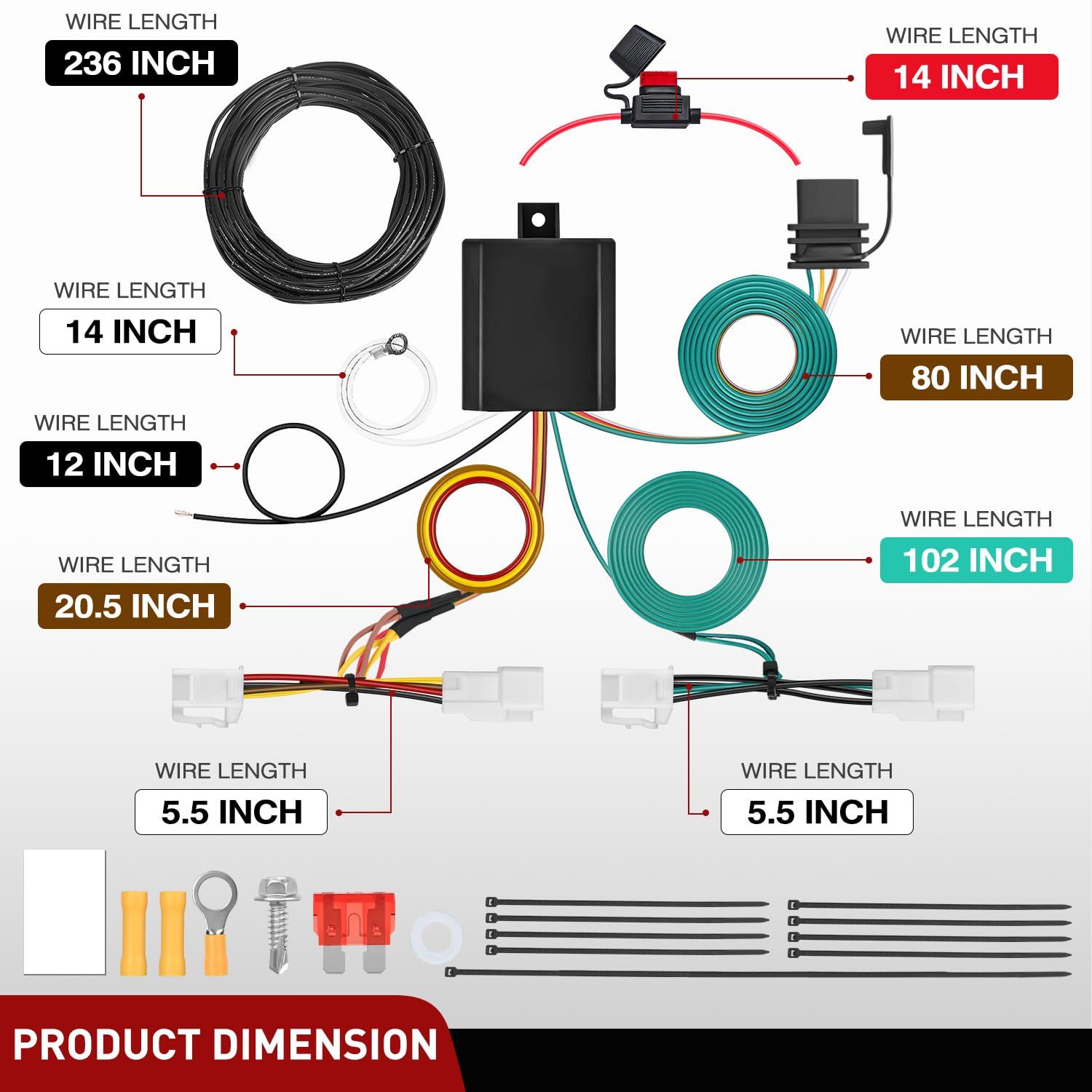 image:imageNilight 4 Pin Trailer Wiring Harness Kit 56217 Compatible with Lexus RX350 RX350L 2008 2009 2010 2011 2012 2013 2014 2015 2016 2017 2018 2019 2020 2021 Toyota Highlander Simple Fit Tow HitchToyota RAV4 20192024