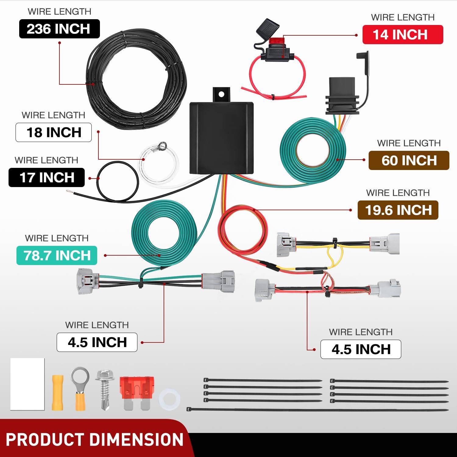 image:imageNilight 4 Pin Trailer Wiring Harness Kit 56217 Compatible with Lexus RX350 RX350L 2008 2009 2010 2011 2012 2013 2014 2015 2016 2017 2018 2019 2020 2021 Toyota Highlander Simple Fit Tow HitchToyota Tacoma 20162023