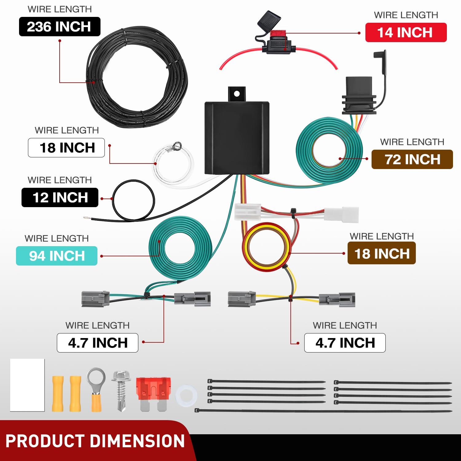 image:imageNilight 4 Pin Trailer Wiring Harness Kit 56217 Compatible with Lexus RX350 RX350L 2008 2009 2010 2011 2012 2013 2014 2015 2016 2017 2018 2019 2020 2021 Toyota Highlander Simple Fit Tow HitchToyota Sienna 20112020