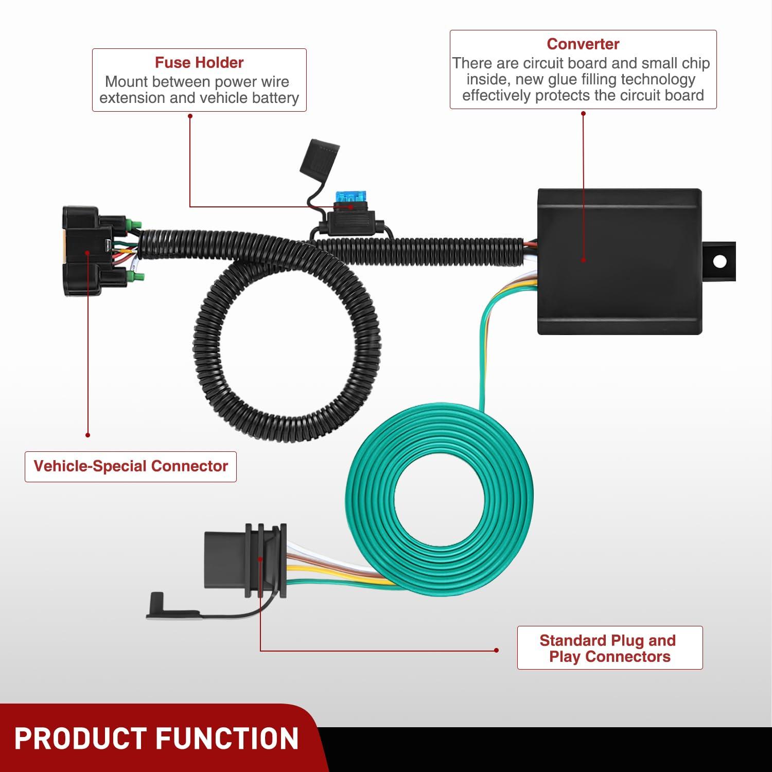 image:imageNilight 4 Pin Trailer Wiring Harness Kit 56490 Vehicle Standard 4 Way Connector Custom for 2023 2024 2025 Kia Telluride LX Telluride S Simple Fit Tow HitchHyundai 20192024Kia 20202023
