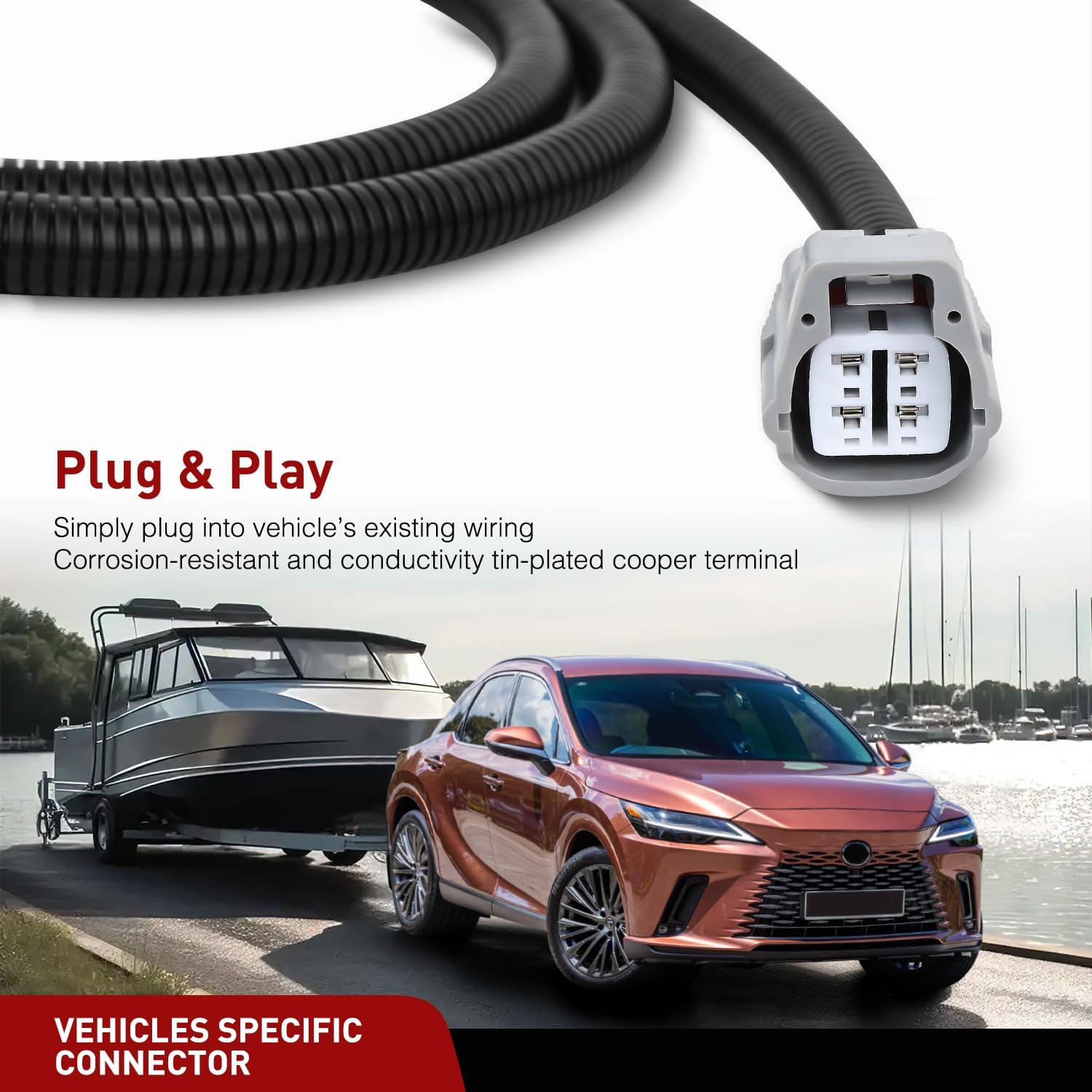image:imageNilight 4 Pin Trailer Wiring Harness Kit 56490 Vehicle Standard 4 Way Connector Custom for 2023 2024 2025 Kia Telluride LX Telluride S Simple Fit Tow HitchLexus RX350RX450h 20102023