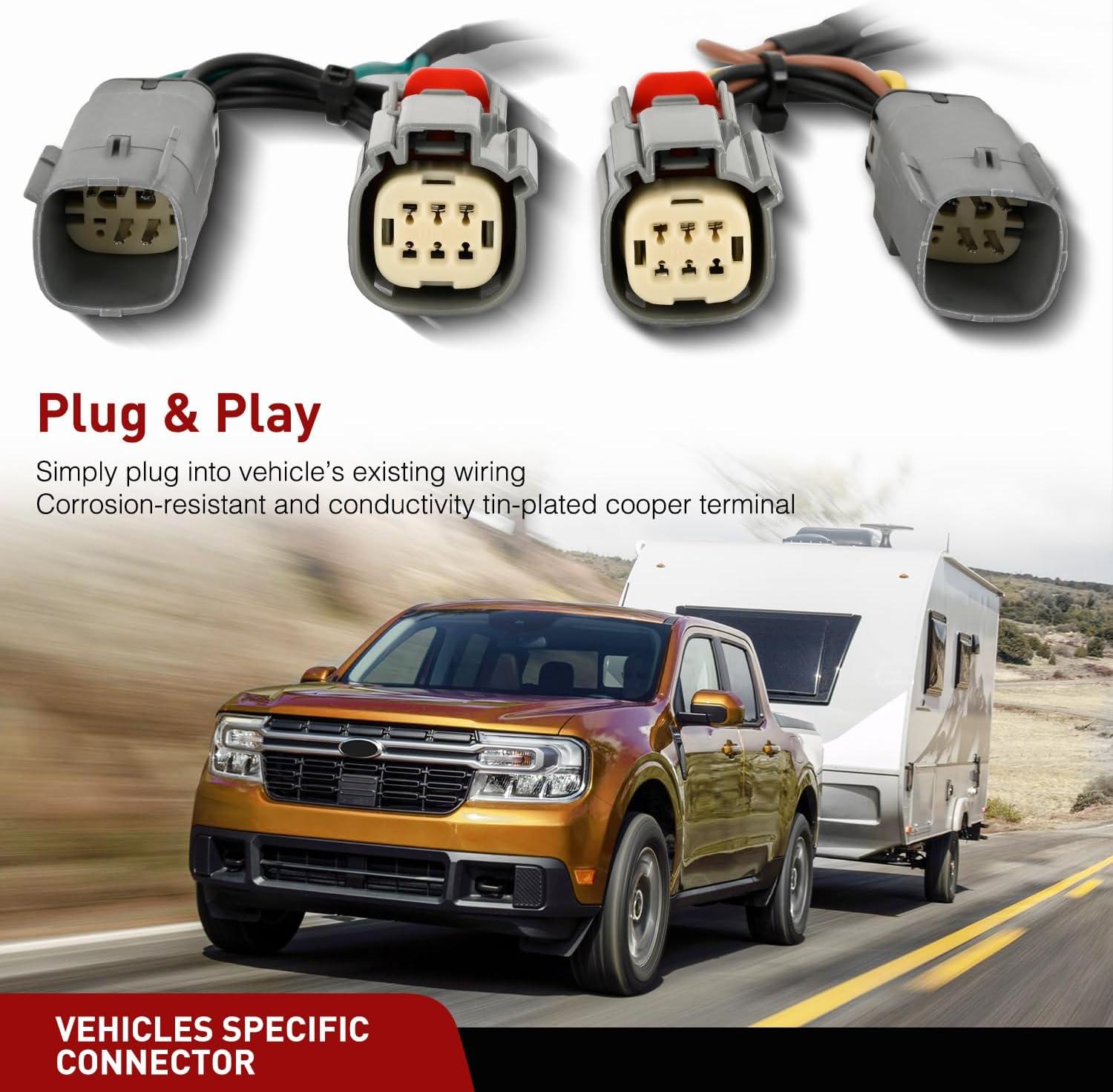 image:imageNilight 7 Pin Trailer Wiring Harness Kit 56413 Vehicle Standard 7 Way Connector Custom for 2015 2016 2017 2018 2019 2020 Ford F150 Simple Fit Tow Hitch HarnessFord Maverick 20222024