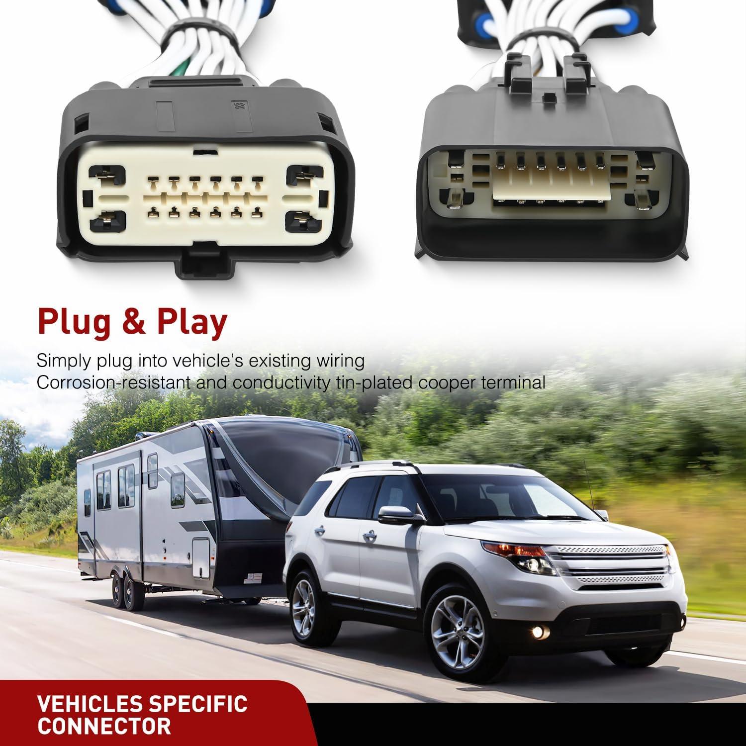 image:imageNilight 7 Pin Trailer Wiring Harness Kit 56413 Vehicle Standard 7 Way Connector Custom for 2015 2016 2017 2018 2019 2020 Ford F150 Simple Fit Tow Hitch HarnessFord Explorer 20112019