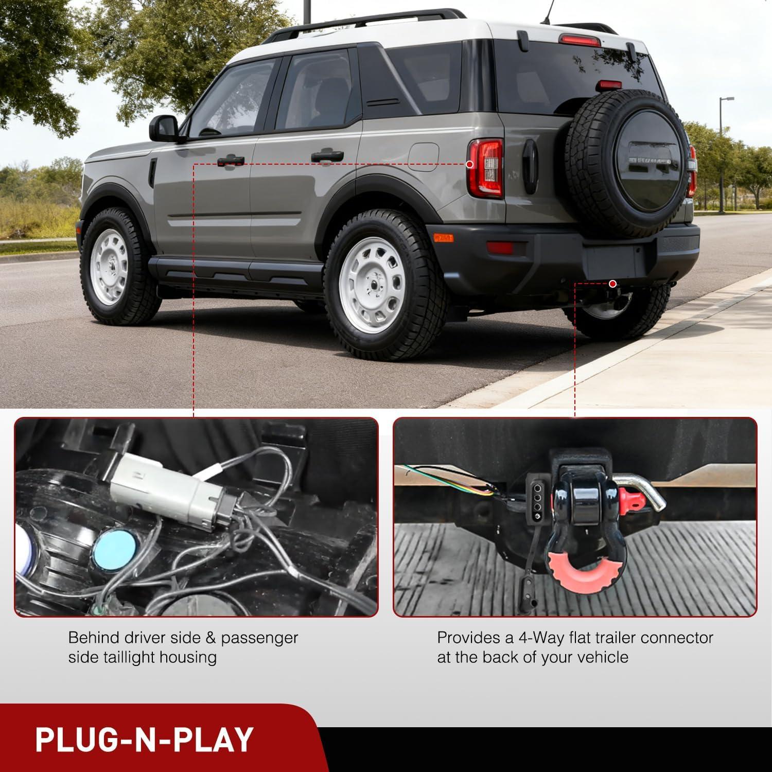 image:imageNilight 7 Pin Trailer Wiring Harness Kit 56413 Vehicle Standard 7 Way Connector Custom for 2015 2016 2017 2018 2019 2020 Ford F150 Simple Fit Tow Hitch HarnessFord Bronco Sport 20212024