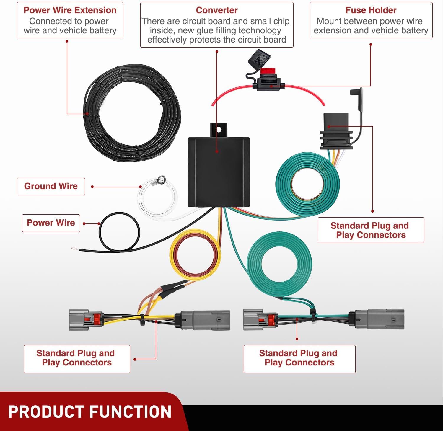 image:imageNilight 7 Pin Trailer Wiring Harness Kit 56413 Vehicle Standard 7 Way Connector Custom for 2015 2016 2017 2018 2019 2020 Ford F150 Simple Fit Tow Hitch HarnessFord Maverick 20222024