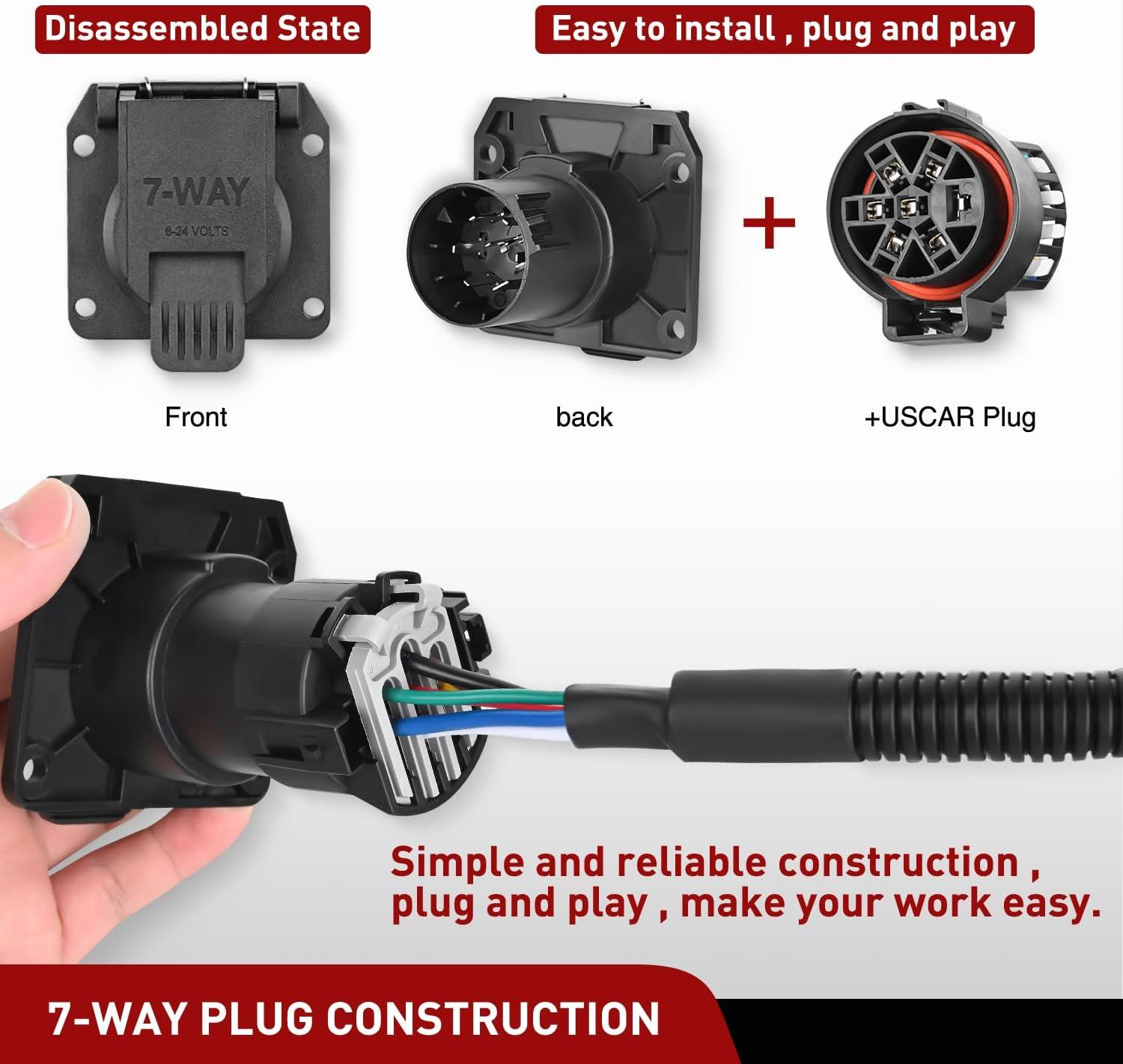 image:imageNilight 7 Pin Trailer Wiring Harness Kit 56413 Vehicle Standard 7 Way Connector Custom for 2015 2016 2017 2018 2019 2020 Ford F150 Simple Fit Tow Hitch HarnessFord F150 20152020