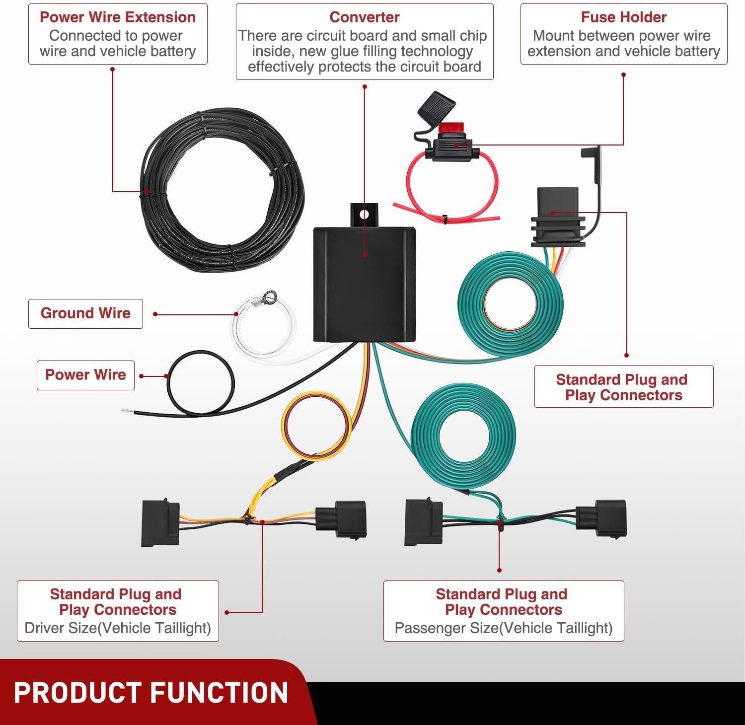image:imageNilight 7 Pin Trailer Wiring Harness Kit 56413 Vehicle Standard 7 Way Connector Custom for 2015 2016 2017 2018 2019 2020 Ford F150 Simple Fit Tow Hitch HarnessFord 20042012MazdaLincoln 20072011