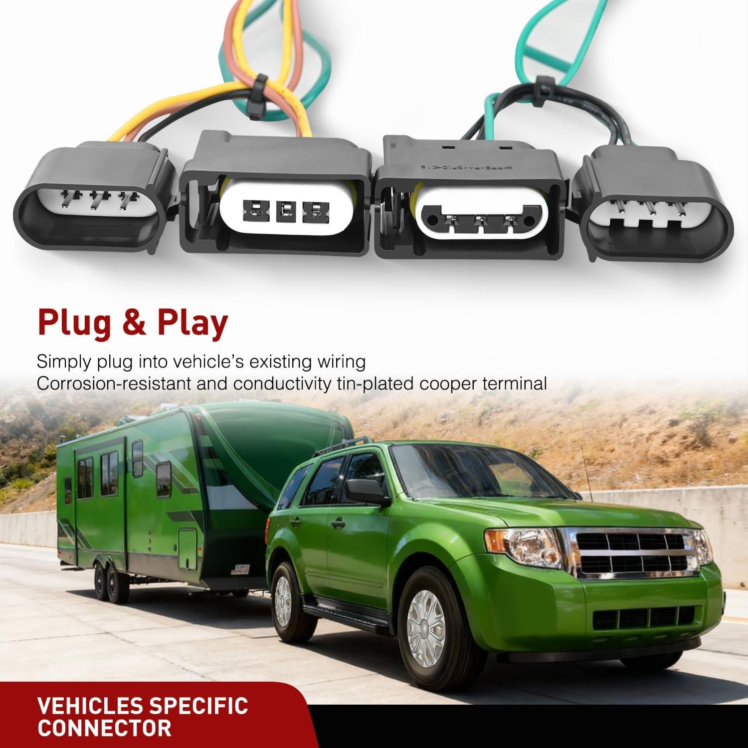image:imageNilight 7 Pin Trailer Wiring Harness Kit 56413 Vehicle Standard 7 Way Connector Custom for 2015 2016 2017 2018 2019 2020 Ford F150 Simple Fit Tow Hitch HarnessFord 20042012MazdaLincoln 20072011