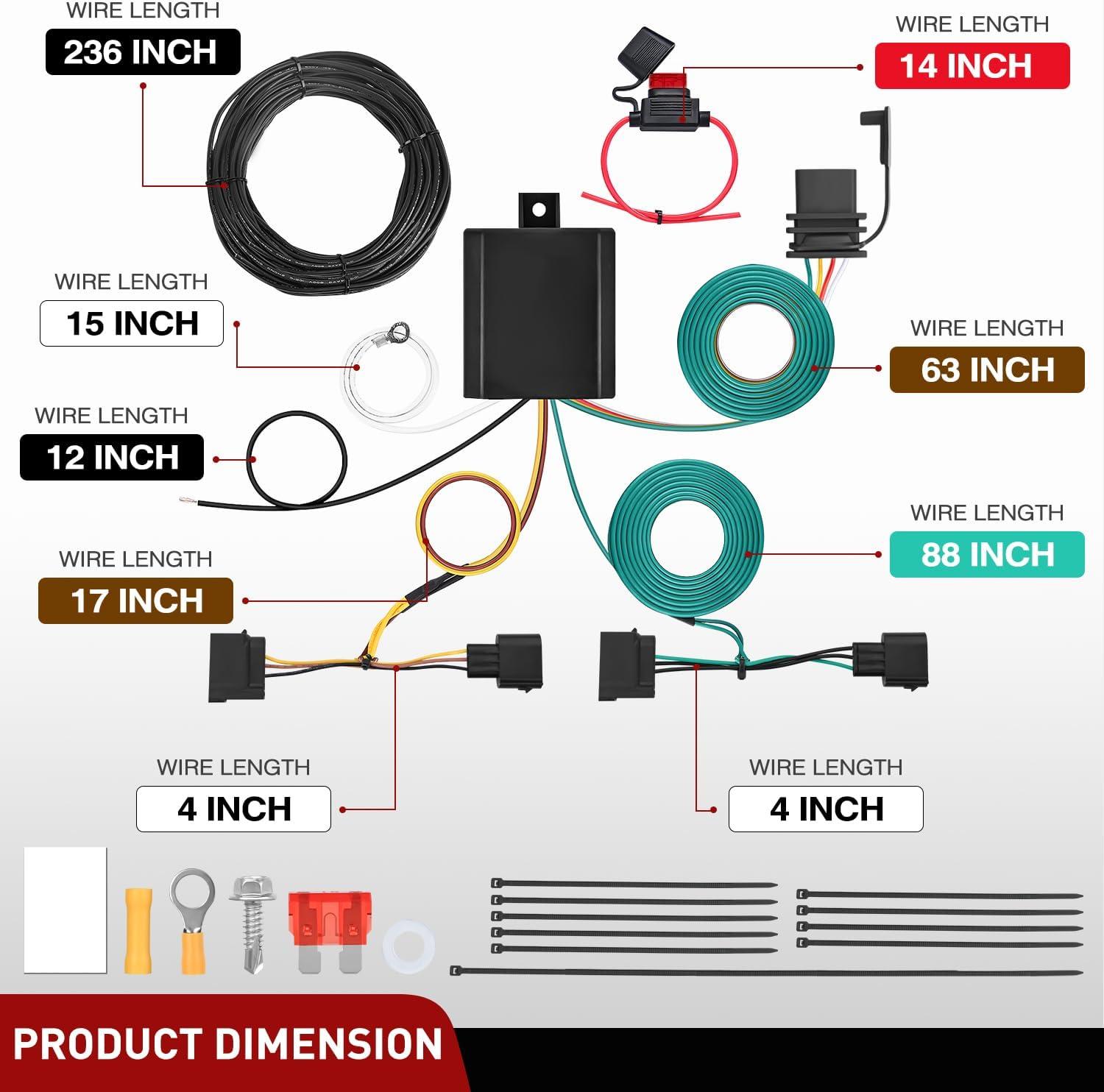 image:imageNilight 7 Pin Trailer Wiring Harness Kit 56413 Vehicle Standard 7 Way Connector Custom for 2015 2016 2017 2018 2019 2020 Ford F150 Simple Fit Tow Hitch HarnessFord 20042012MazdaLincoln 20072011