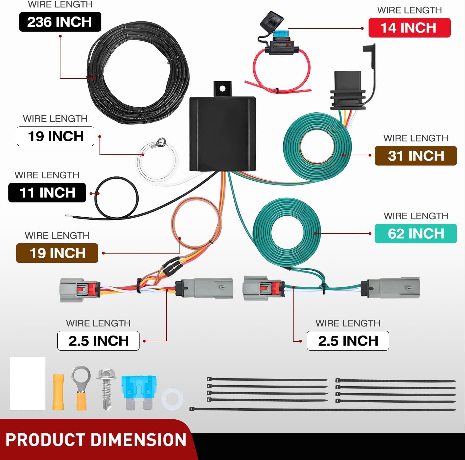 image:imageNilight 7 Pin Trailer Wiring Harness Kit 56413 Vehicle Standard 7 Way Connector Custom for 2015 2016 2017 2018 2019 2020 Ford F150 Simple Fit Tow Hitch HarnessFord Bronco Sport 20212024