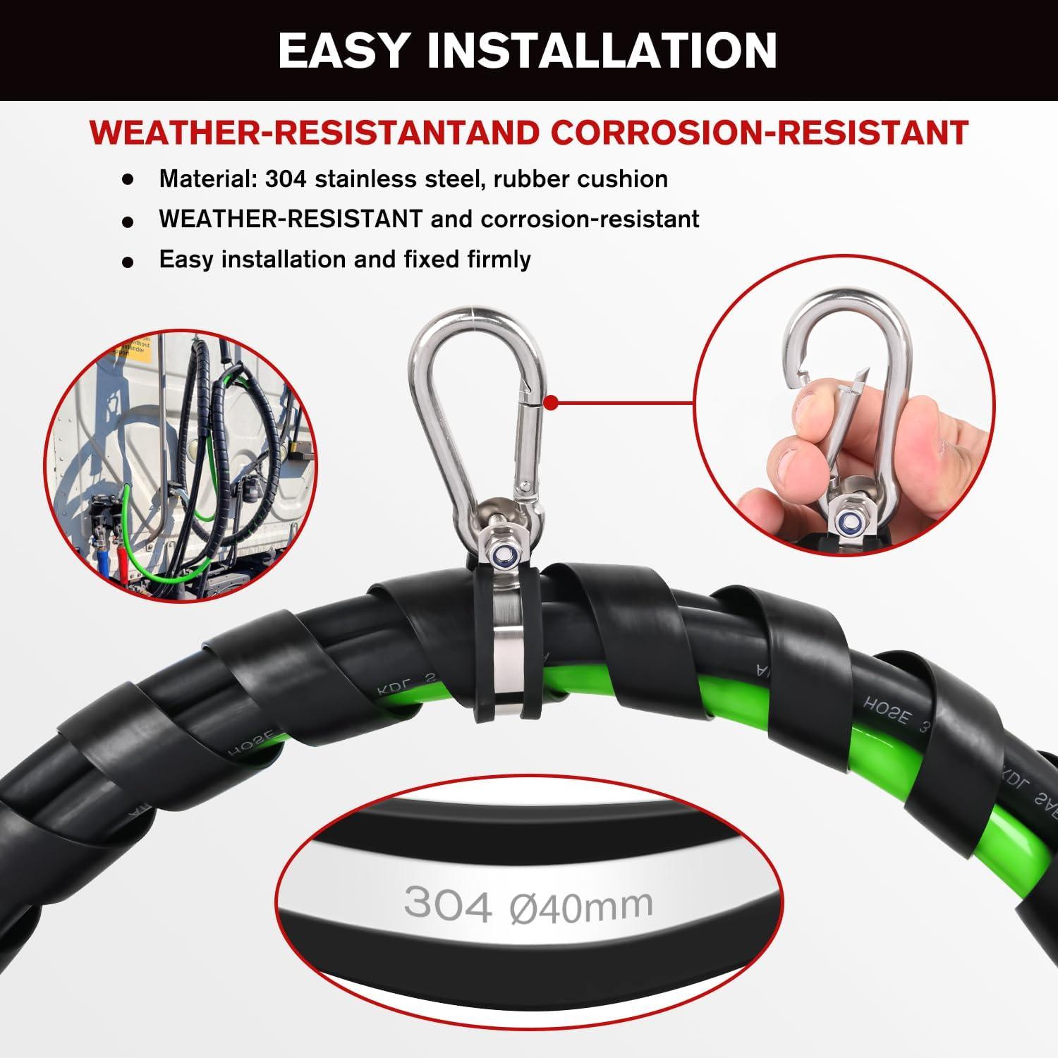 image:imageNilight Glad Hands Grips Set with Seals Heavy Duty Gladhand Extension Handles Kit Emergency amp Service Brake Air Hose Coupling Connectors for Semi Truck Trailer Brake System 1 Pair12FT Air Lines