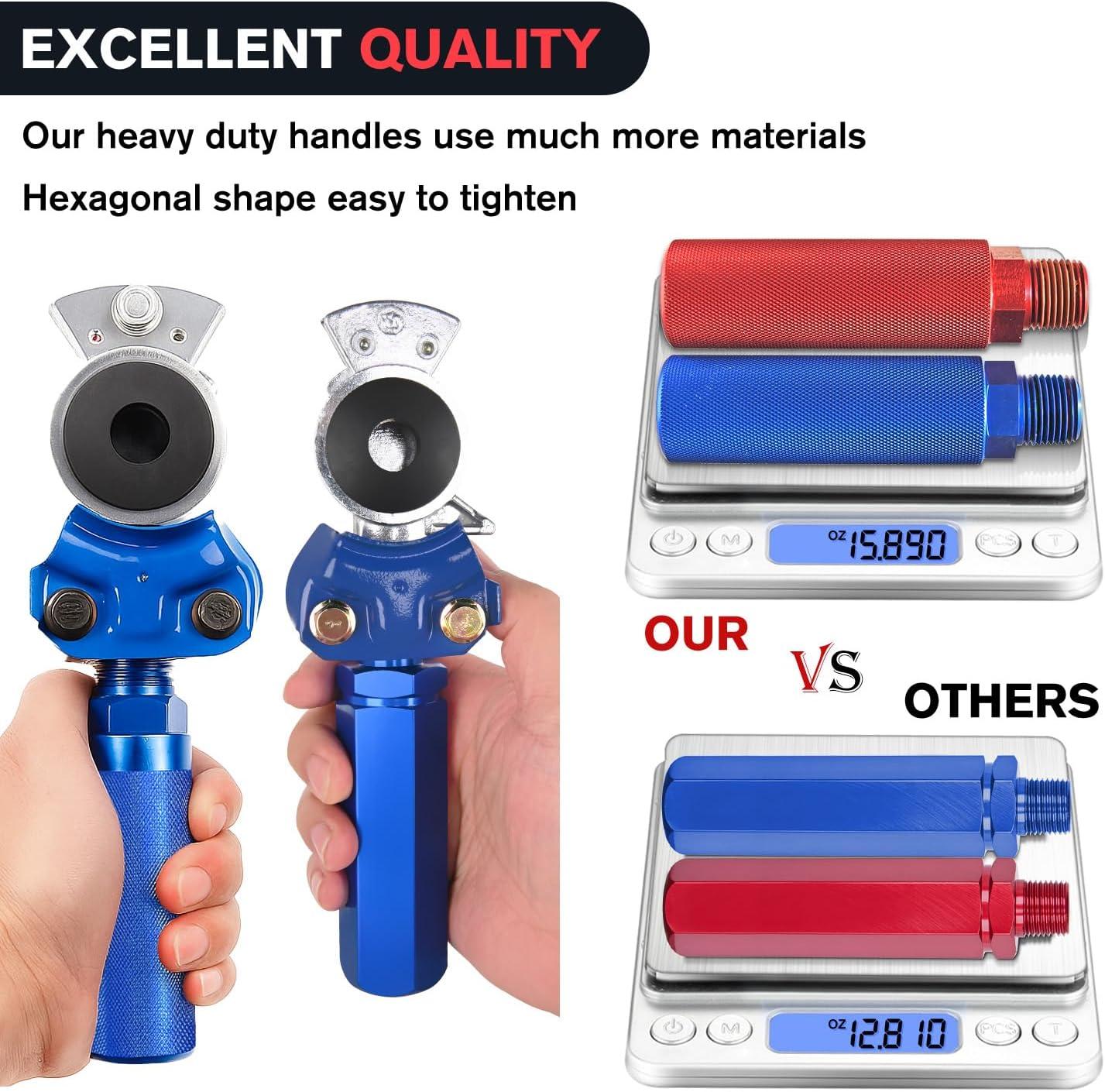 image:imageNilight Glad Hands Grips Set with Seals Heavy Duty Gladhand Extension Handles Kit Emergency amp Service Brake Air Hose Coupling Connectors for Semi Truck Trailer Brake System 1 PairGlad Hand Kit with Seals