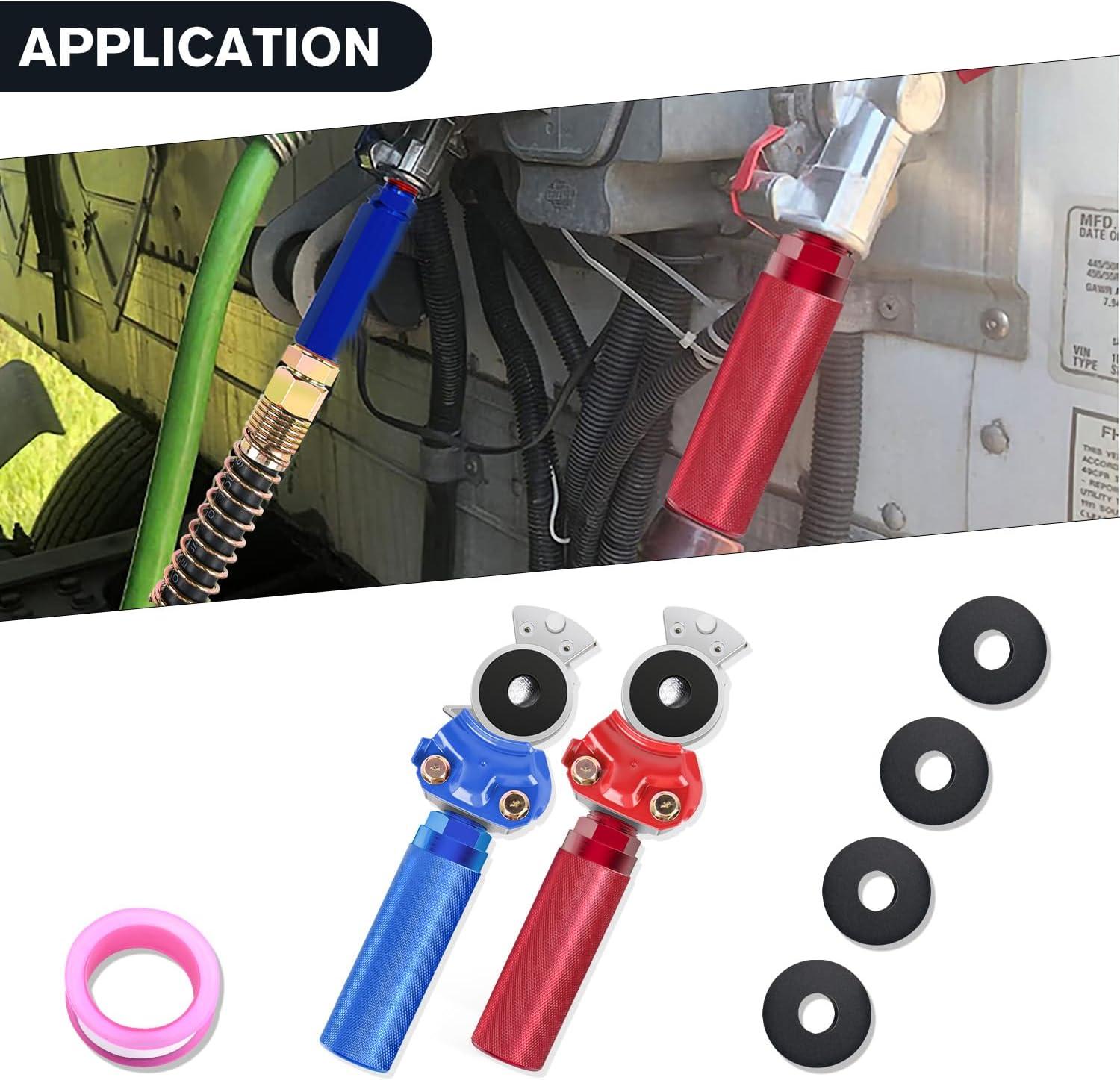 image:imageNilight Glad Hands Grips Set with Seals Heavy Duty Gladhand Extension Handles Kit Emergency amp Service Brake Air Hose Coupling Connectors for Semi Truck Trailer Brake System 1 PairGlad Hand Kit with Seals