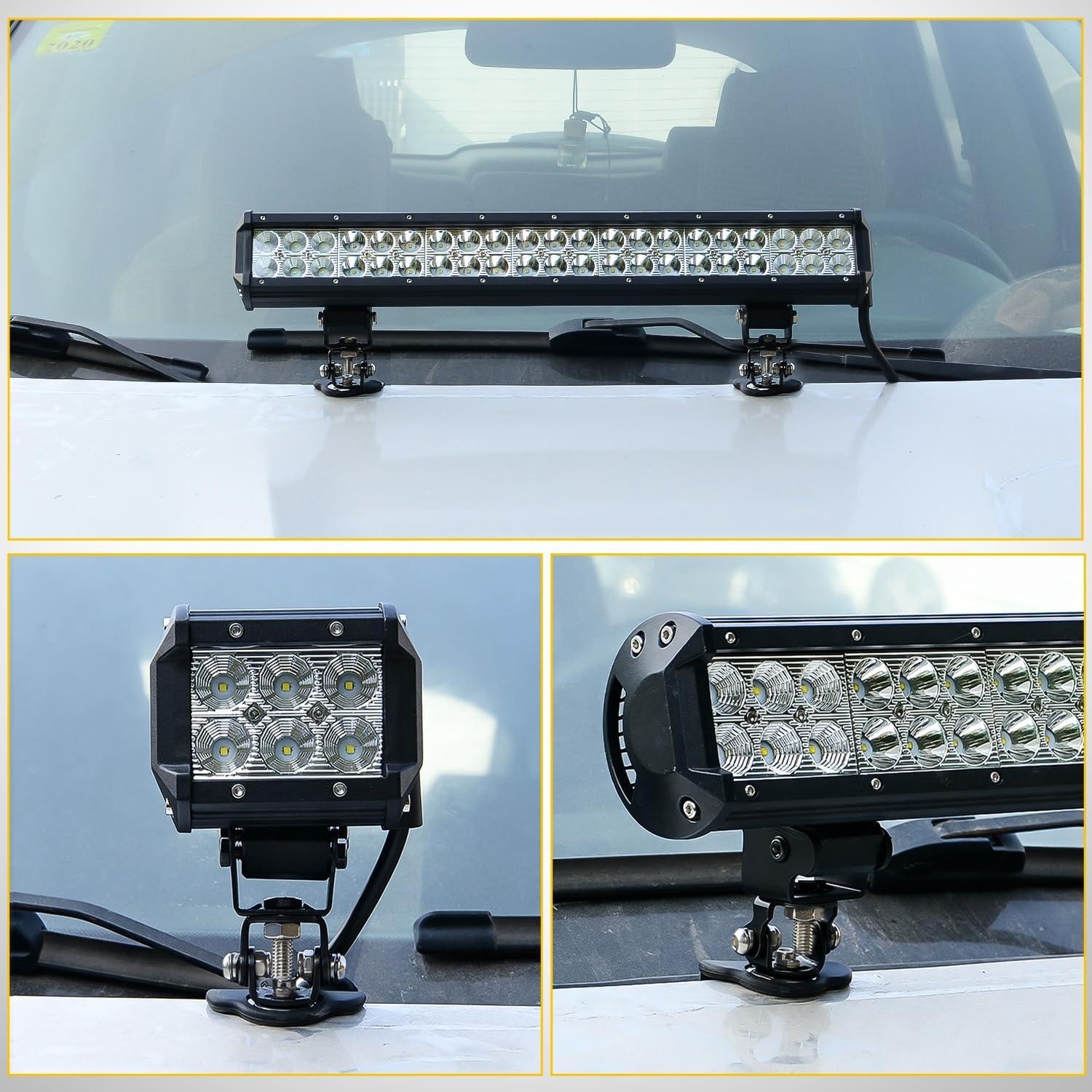 image:imageNilight LED Light Bar Mounting Bracket 2PCS Universal Adjustable Pillar Hood Work Lamp Mount Clamp Holder for OffRoad Truck SUV Black2BlackAdjustable