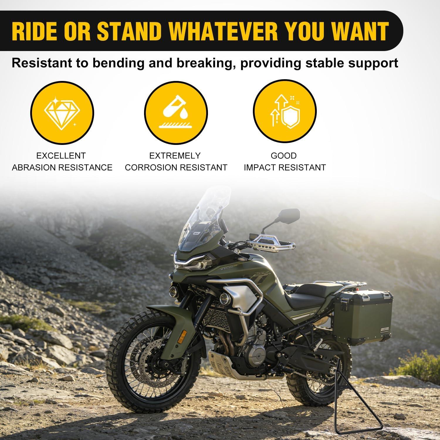 image:imageNilight Motorcycle Wheel Chock 1800 lbs Capacity Wheel Cradle Holder HeavyDuty Standard Steel Motorcycle Front Wheel Stand with 3 Adjustable Holes for 1521 OffRoad Motorcycles BlackMotorcycle Triangle Side Stand