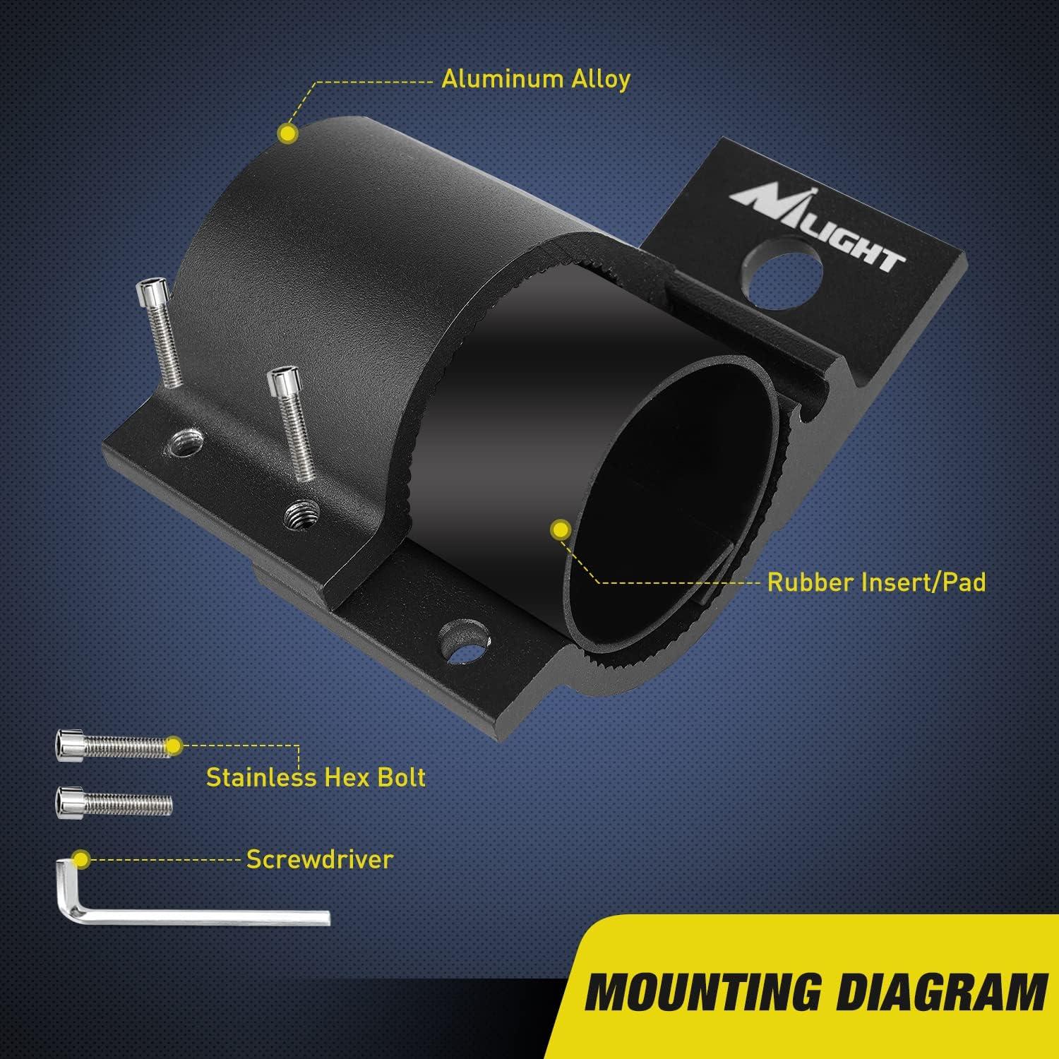 image:imageNilight Tube Clamp Bracket Fit 287 to 32 Inch Round Bull Bar Crash Bar Guard Roof Rack Roll Cage Bumper for Offroad LED Light Work Driving Whip Lights Mounts on Truck ATV UTVFit 181213 tubes