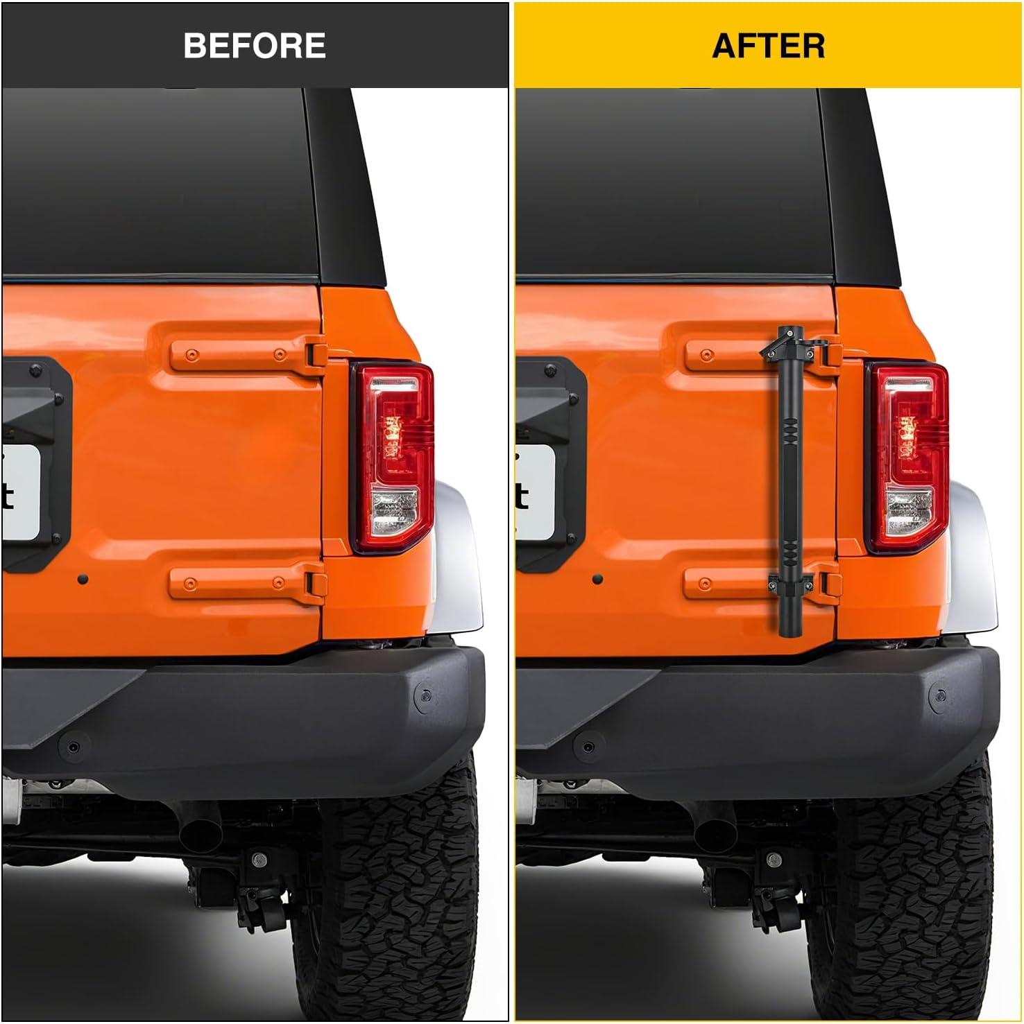 image:imageNilight Windshield Frame Cover Light Bracket for 2021 2022 2023 2024 2025 2026 New Ford Bronco 24 Door Accessories Roof Sun Visor Cowl Body Armor with 4 x LED Lights BlackTailgate Flagpole