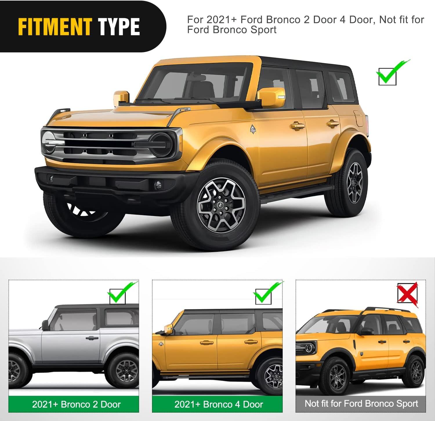 image:imageNilight Windshield Frame Cover Light Bracket for 2021 2022 2023 2024 2025 2026 New Ford Bronco 24 Door Accessories Roof Sun Visor Cowl Body Armor with 4 x LED Lights BlackTrailer Hitch Receiver