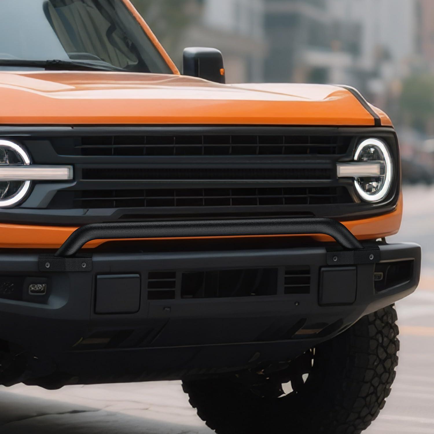 image:imageNilight Windshield Frame Cover Light Bracket for 2021 2022 2023 2024 2025 2026 New Ford Bronco 24 Door Accessories Roof Sun Visor Cowl Body Armor with 4 x LED Lights BlackGrille Guard w Light Bracket