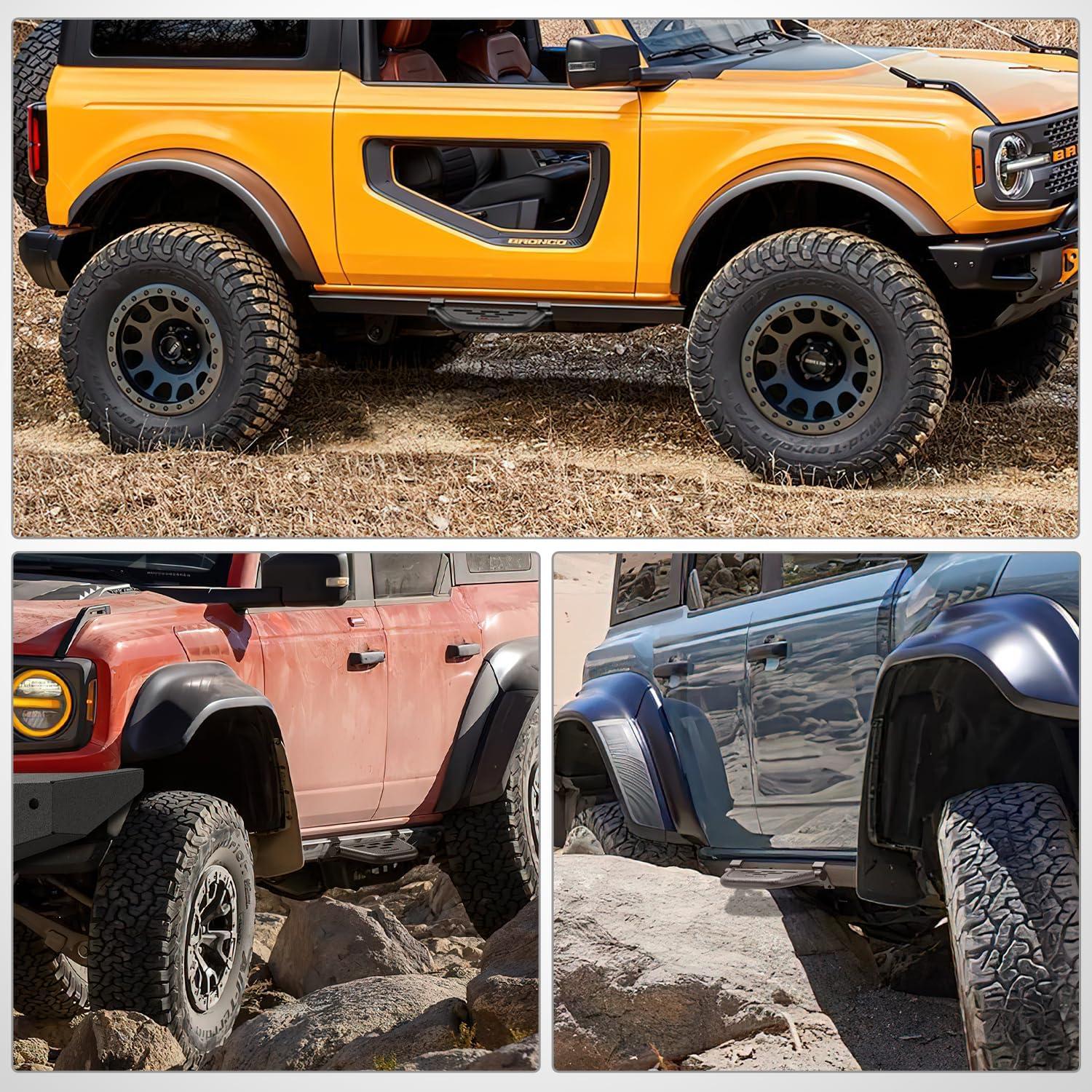 image:imageNilight Windshield Frame Cover Light Bracket for 2021 2022 2023 2024 2025 2026 New Ford Bronco 24 Door Accessories Roof Sun Visor Cowl Body Armor with 4 x LED Lights BlackSide Steps 2Pcs