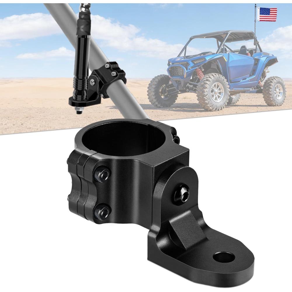 image:imageNilight 1PC UTV Flag Antenna Mount Whip Light Mounting Bracket Black Adjustable Heavy Duty for 15 to 175inch 175 to 2inch for Polaris RZR Ranger Can Am Maverick X3 Talon