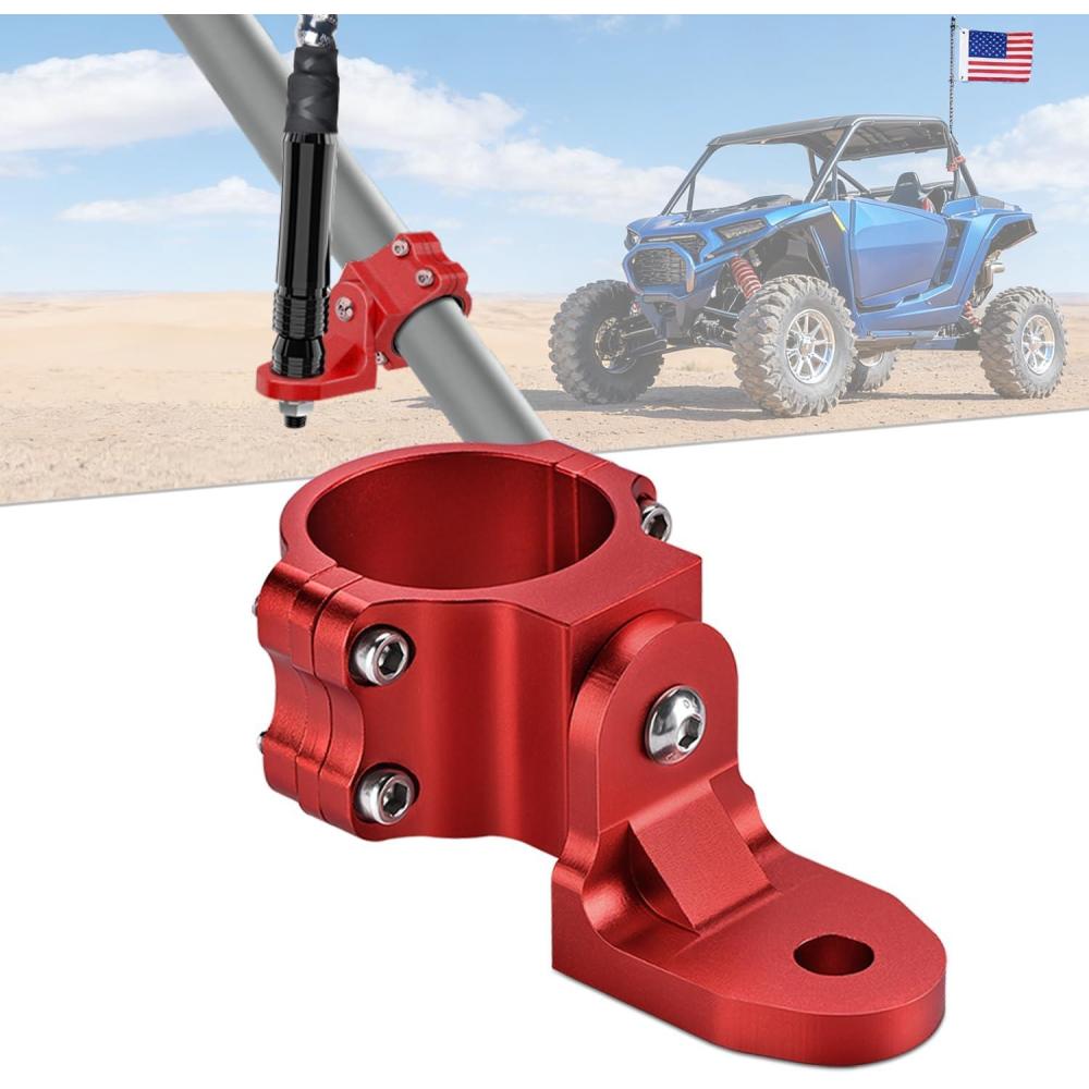 image:imageNilight 1PC UTV Flag Antenna Mount Whip Light Mounting Bracket Red Adjustable Heavy Duty for 15 to 175inch 175 to 2inch for Polaris RZR Ranger Can Am Maverick X3 Talon