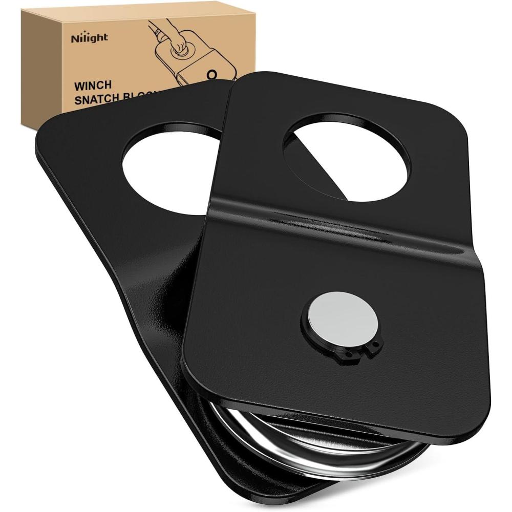 image:imageNilight 2Pcs BoltOn Tow Hooks with Spring Clip 10000LBS 2Pcs Black Forged Recovery Tow Hooks Compatible with Jeep Ford Dodge Chevy GMC Toyota Pickup TruckWinch Snatch Block 4T
