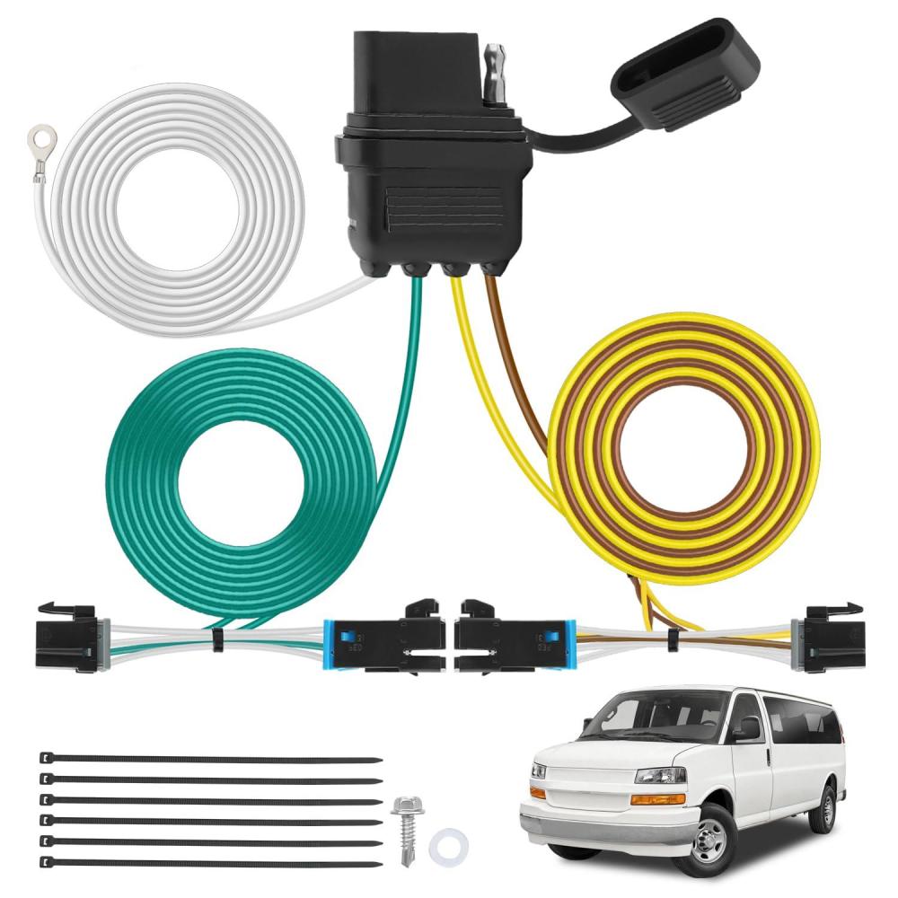 image:imageNilight 4 Pin Trailer Wiring Harness 55359 Vehicle Side Custom for 1998 1999 2000 2001 2002 2003 2004 Chevrolet S10 GMC Sonoma Isuzu Hombre Light Simple Fit Tow HitchChevy ExpressGMC Savana 20032024